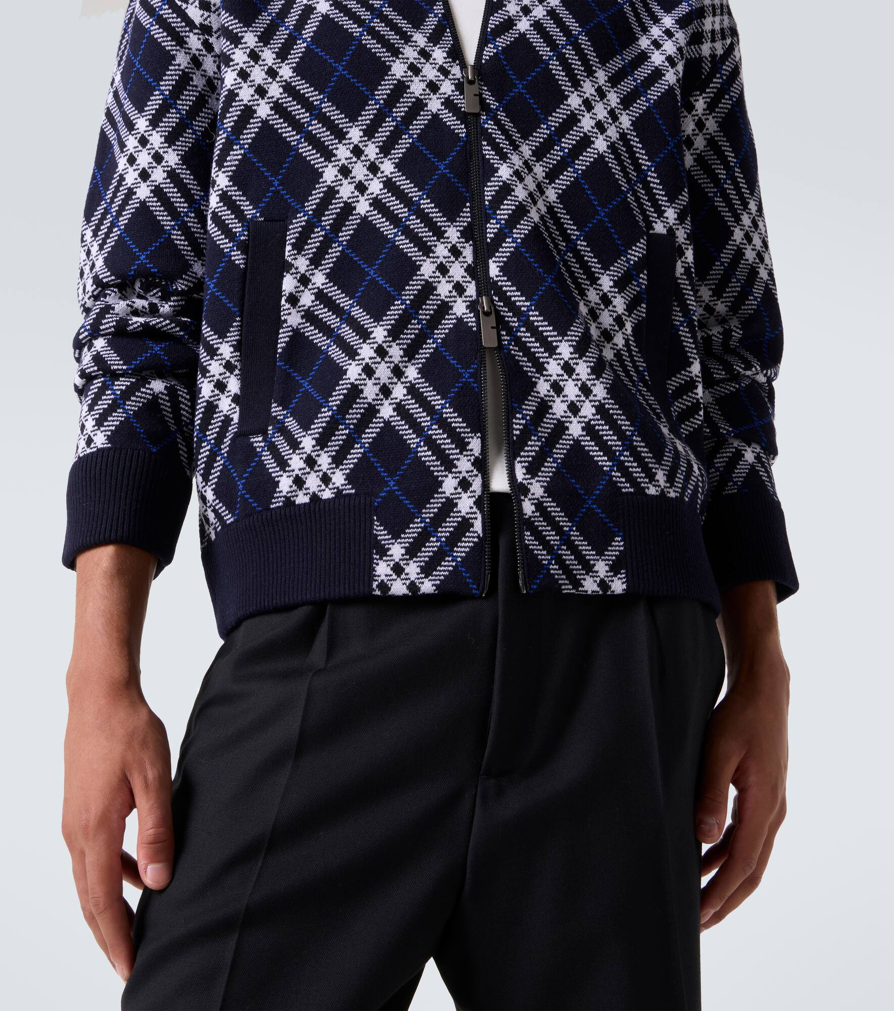 Burberry Check wool-blend blouson - 6