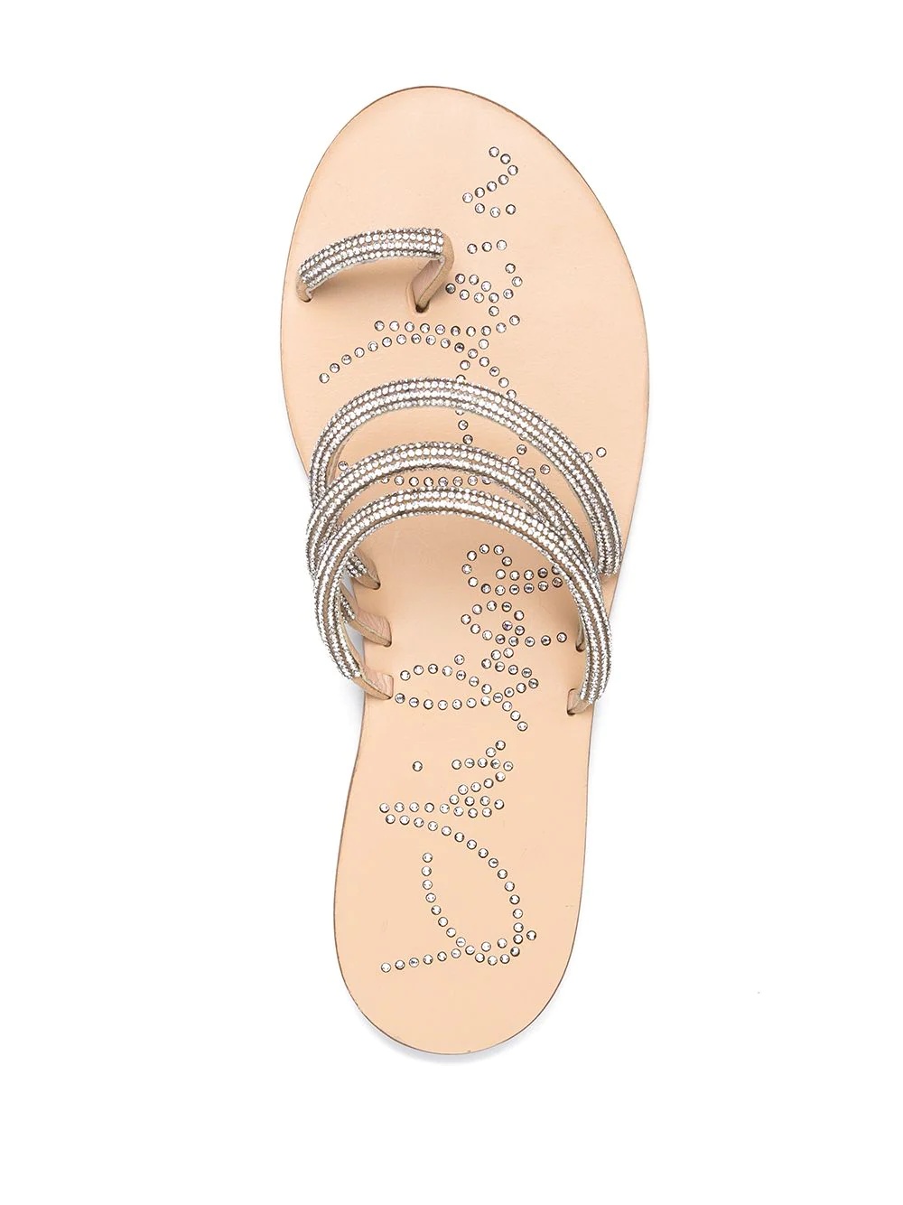 crystal-embellished leather sandals - 4