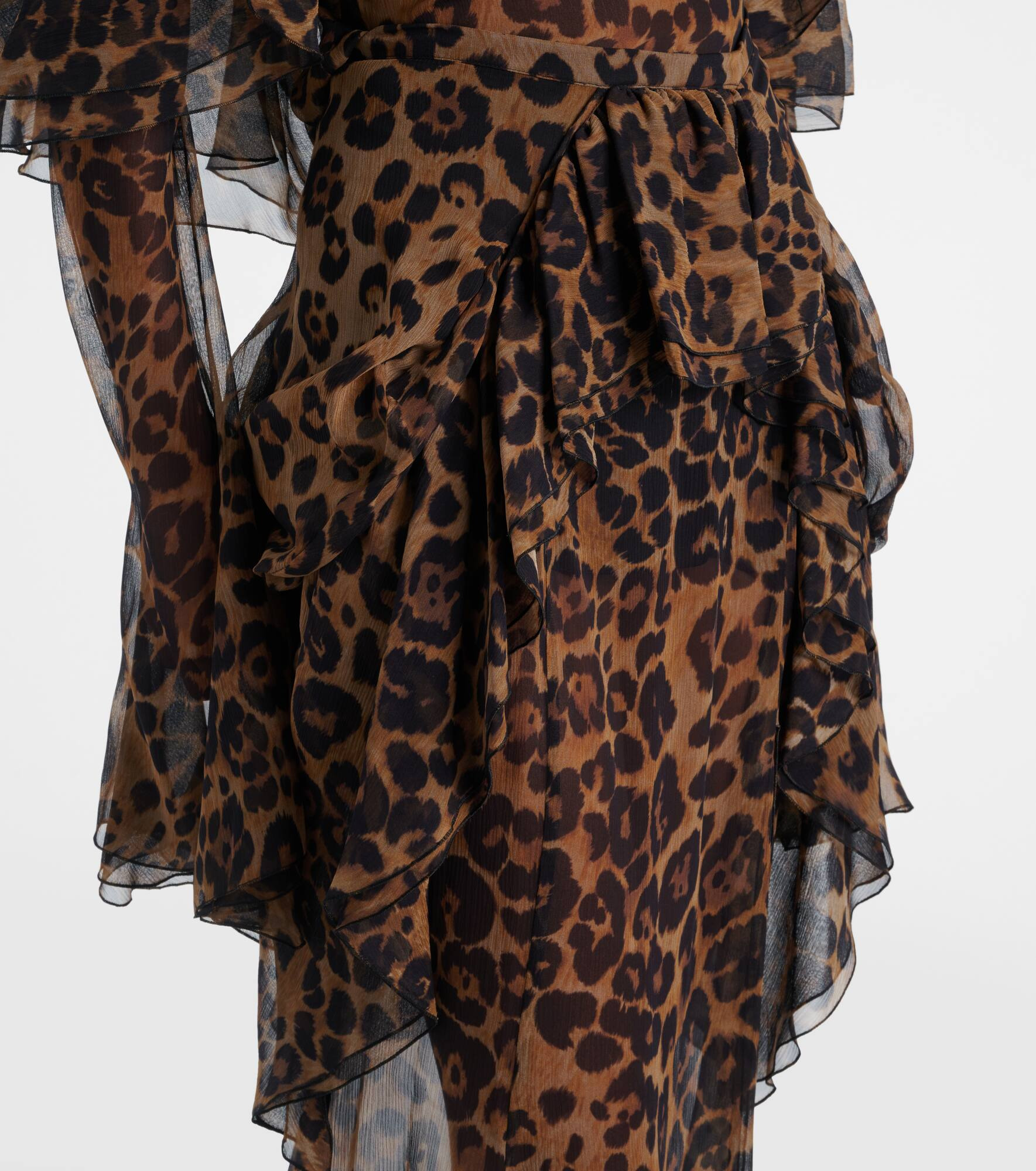 Leopard-print silk crepon maxi skirt - 4