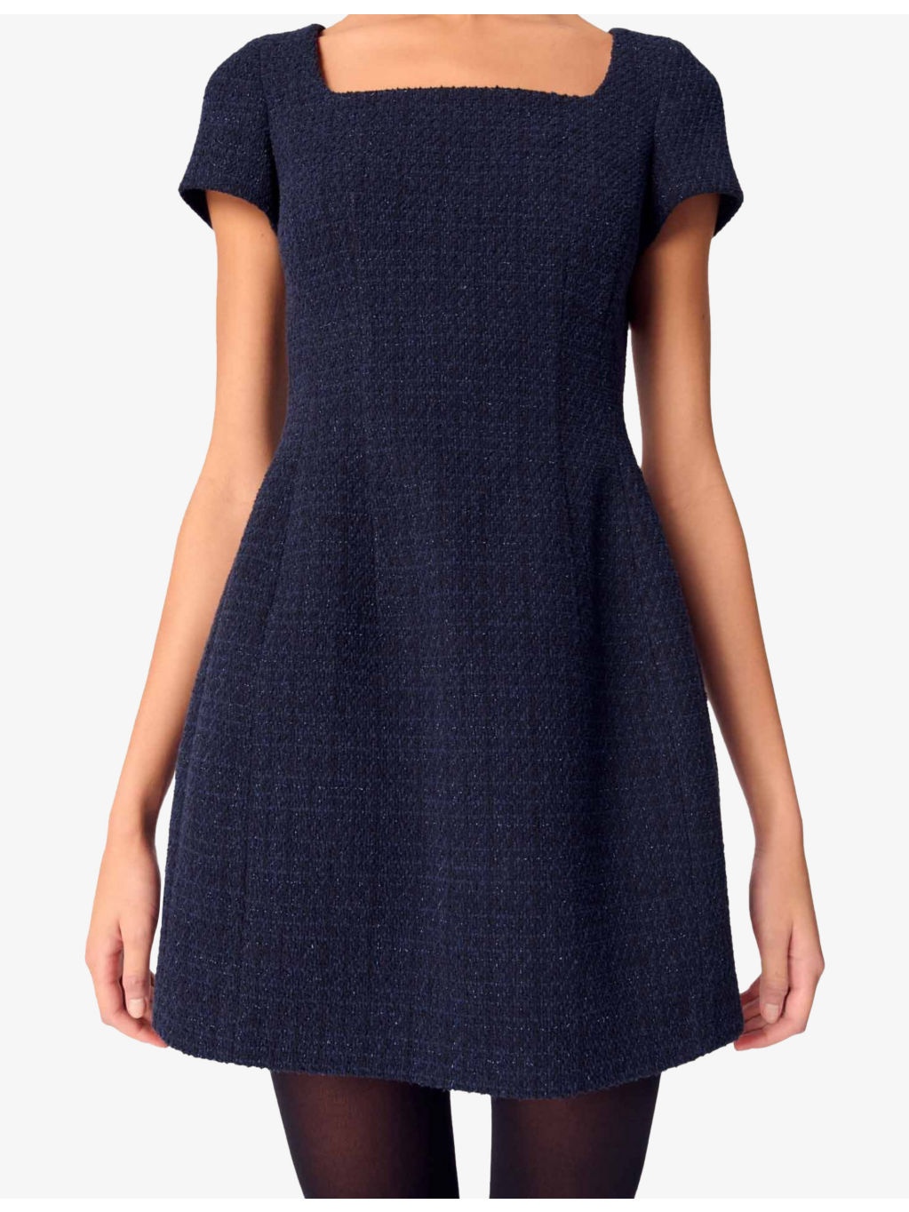Square-Neck Tweed Cotton-Blend Mini Dress - 5