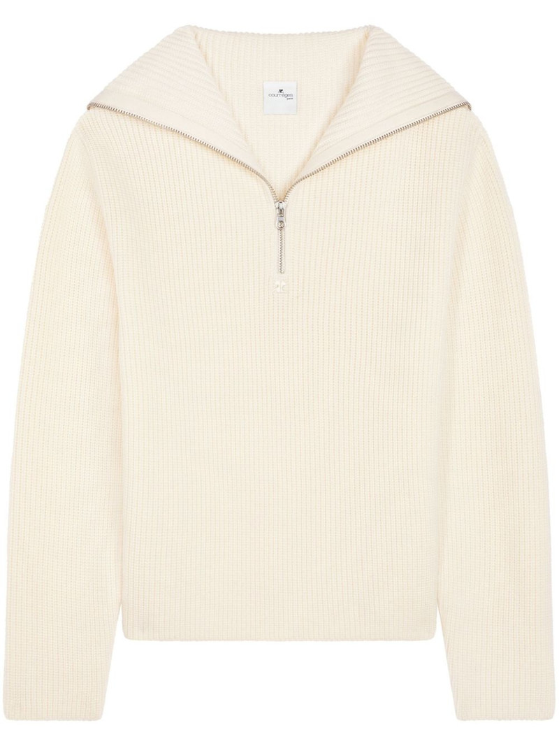 ribbed-knit hooded sweater 1