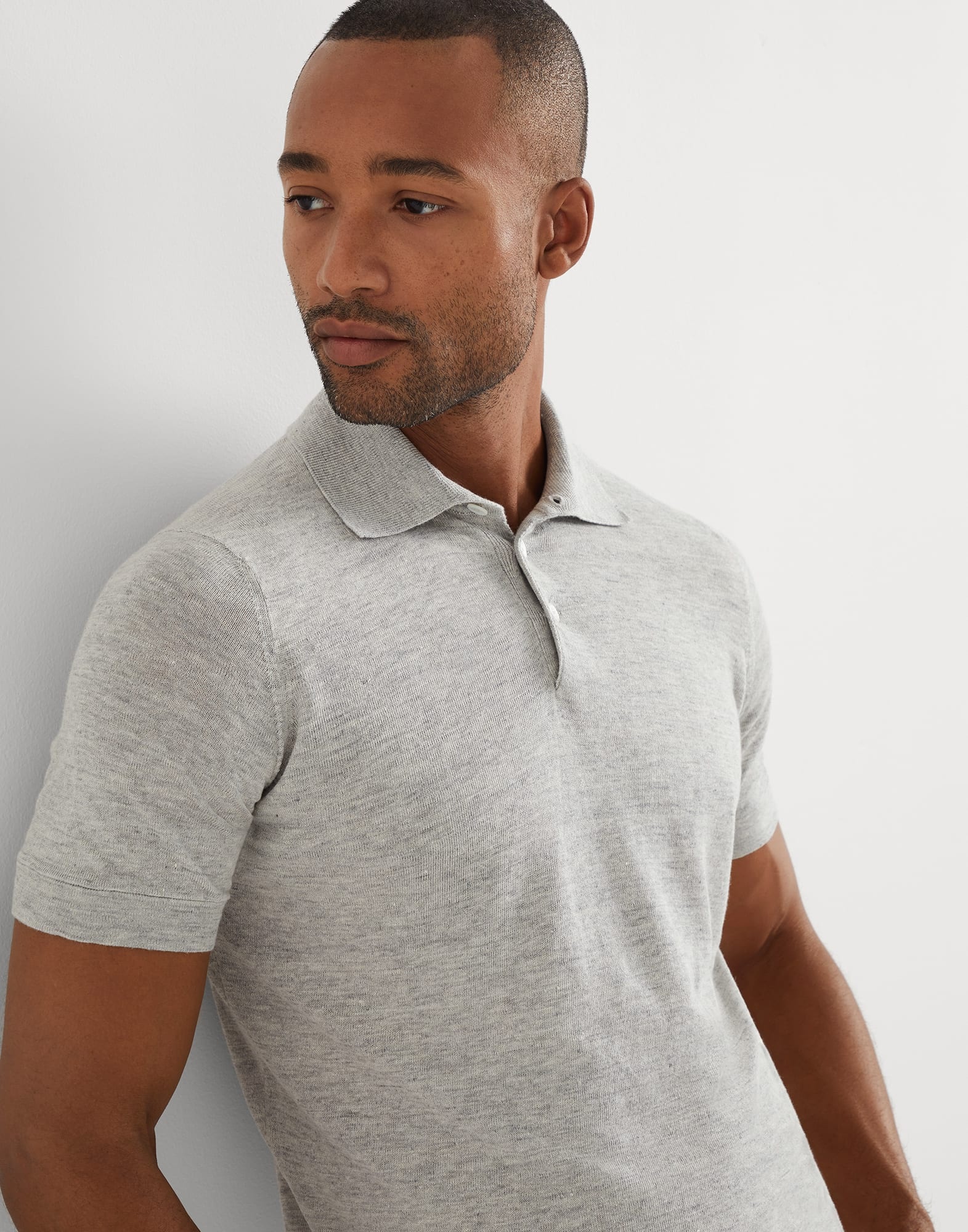 Linen and cotton knit polo - 3