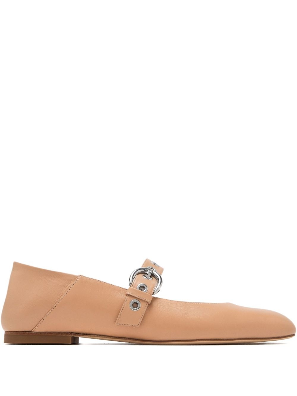 buckle-strap eyelet ballet flats - 1