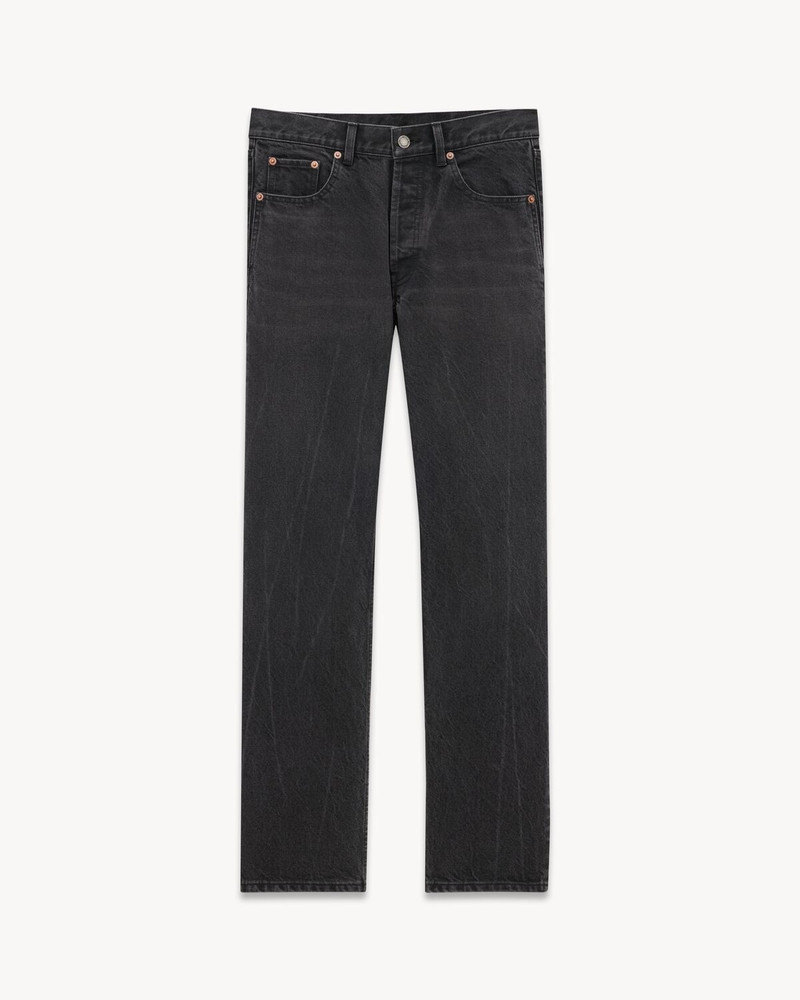 LOOSE-FIT JEANS IN USED BLACK DENIM - 1