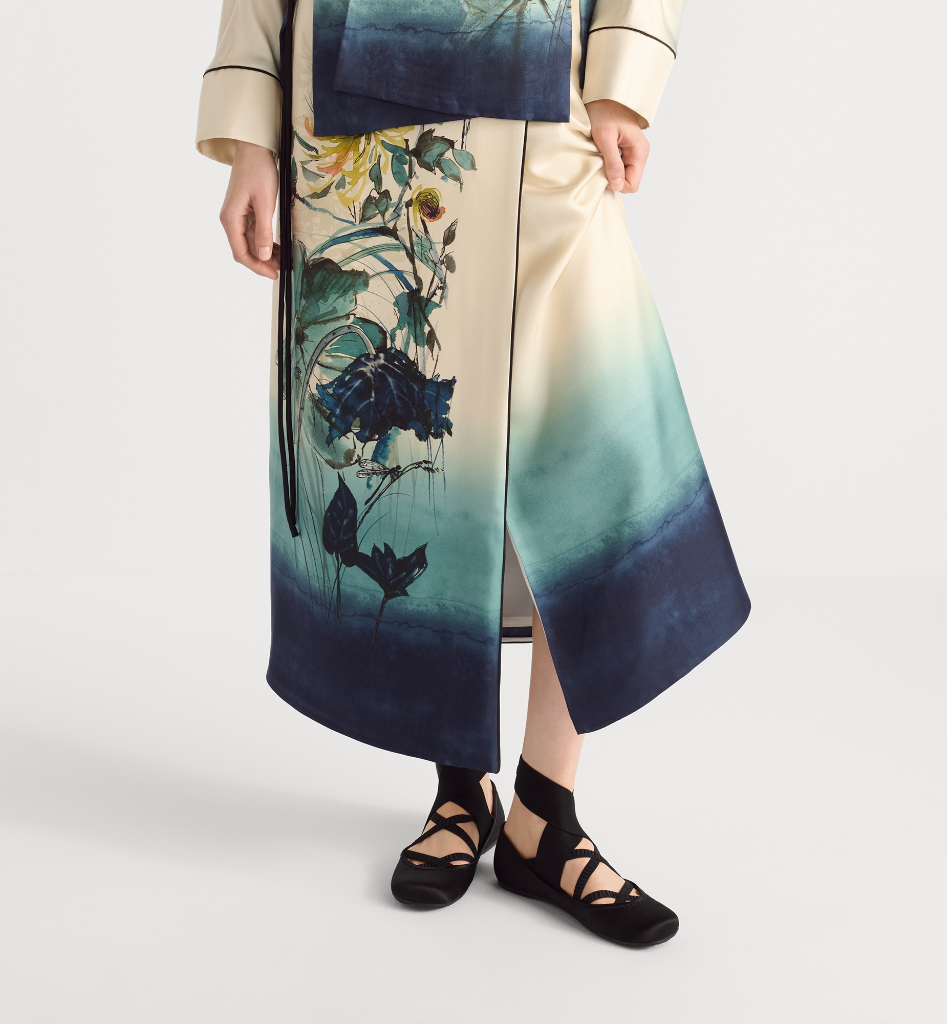 Mid-Length Straight-Cut Wrap Skirt - 5