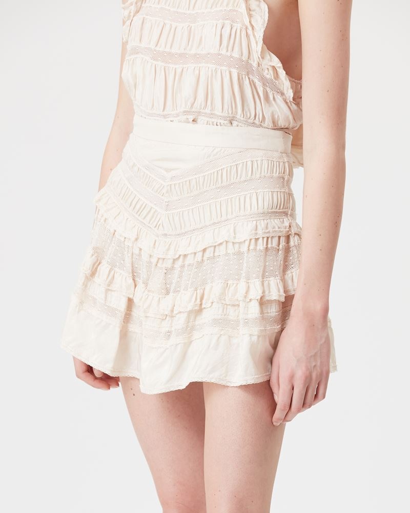 CONSTANCE RUFFLED MINISKIRT IN SILK AND LACE - 3