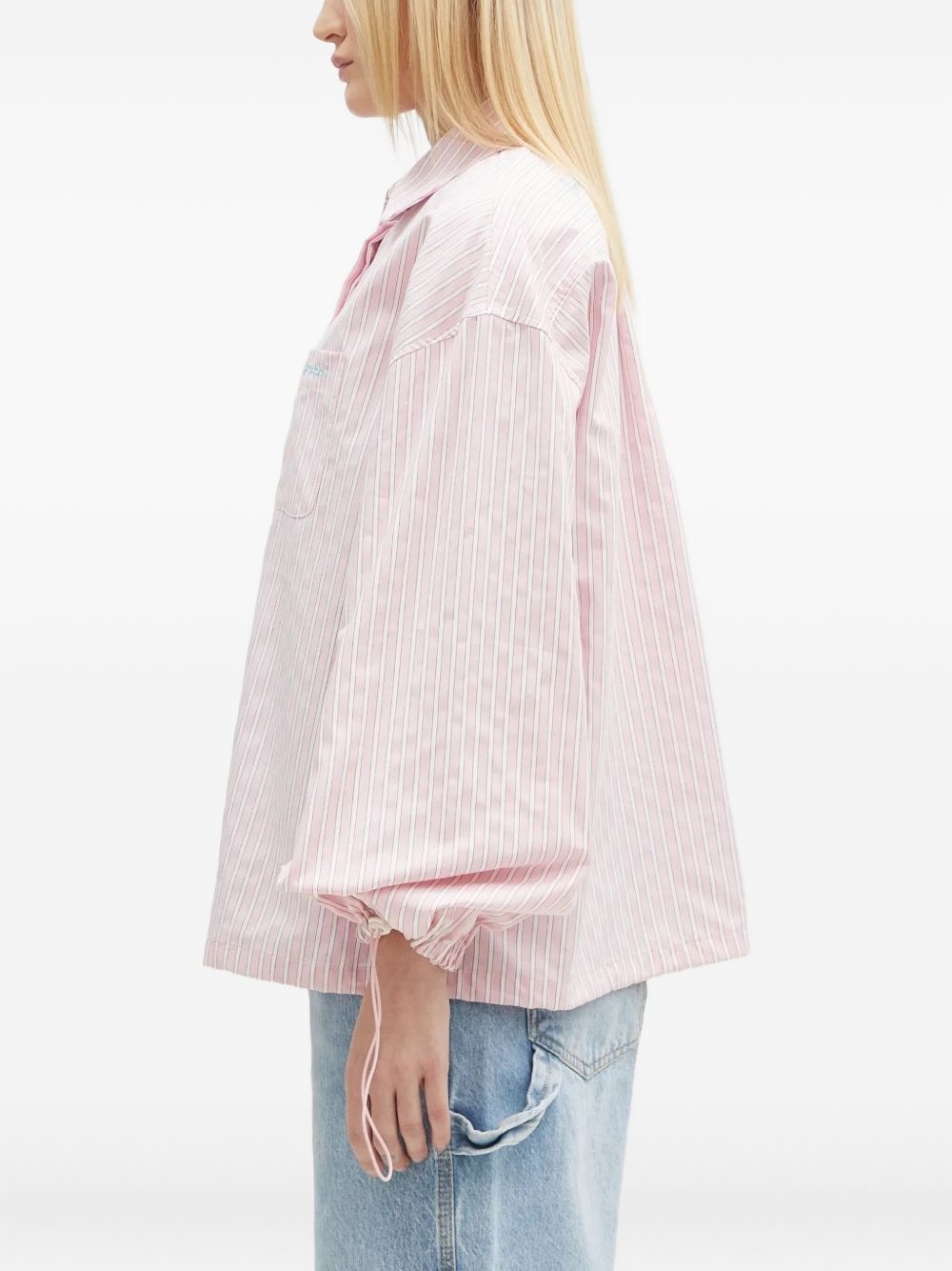 striped balloon-sleeve shirt - 2
