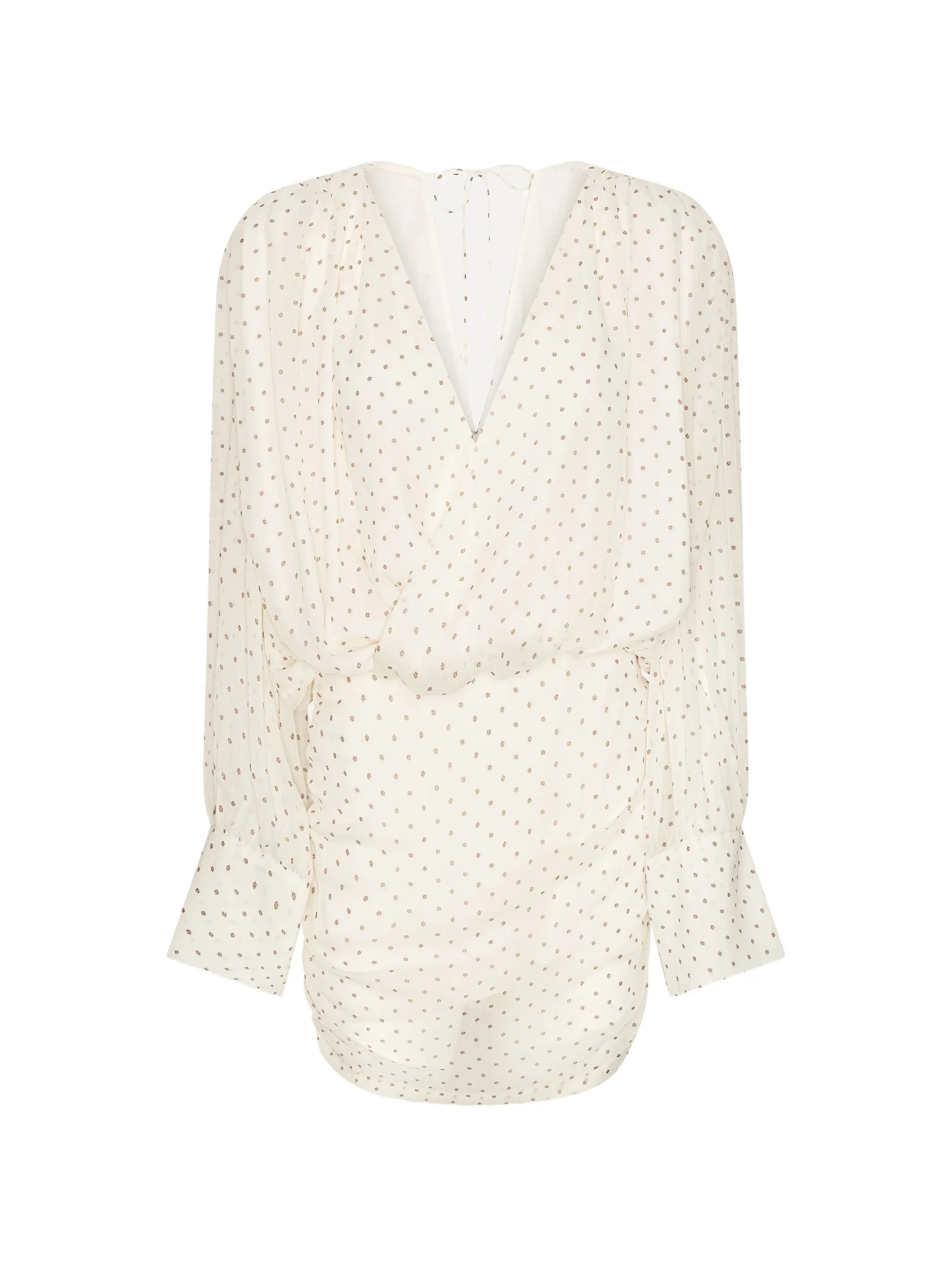 chiffon V-neck mini dress - 1