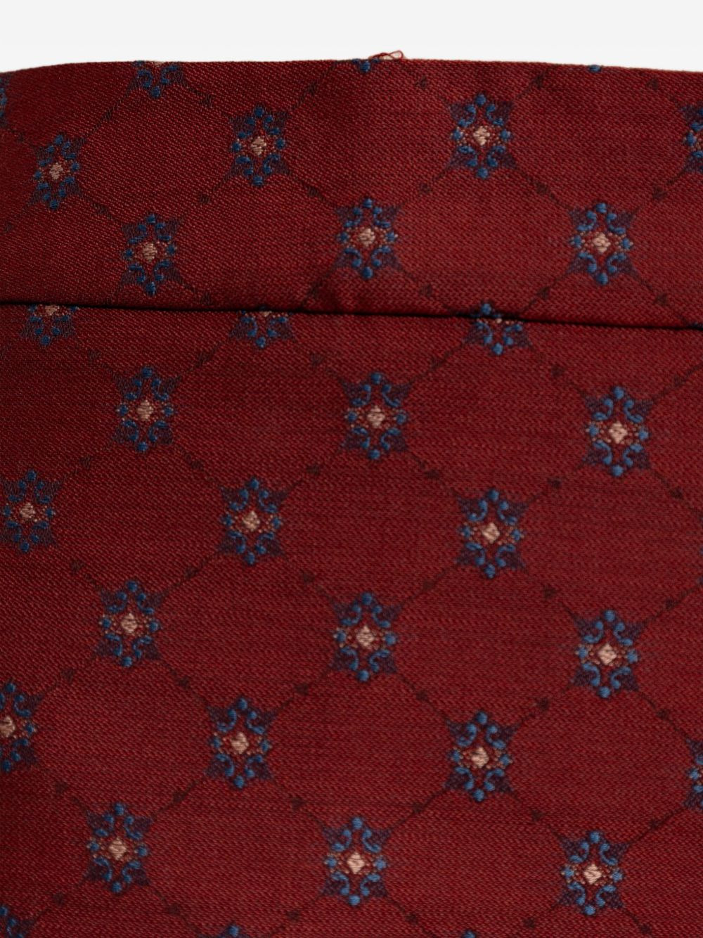 jacquard-pattern flared trousers - 4