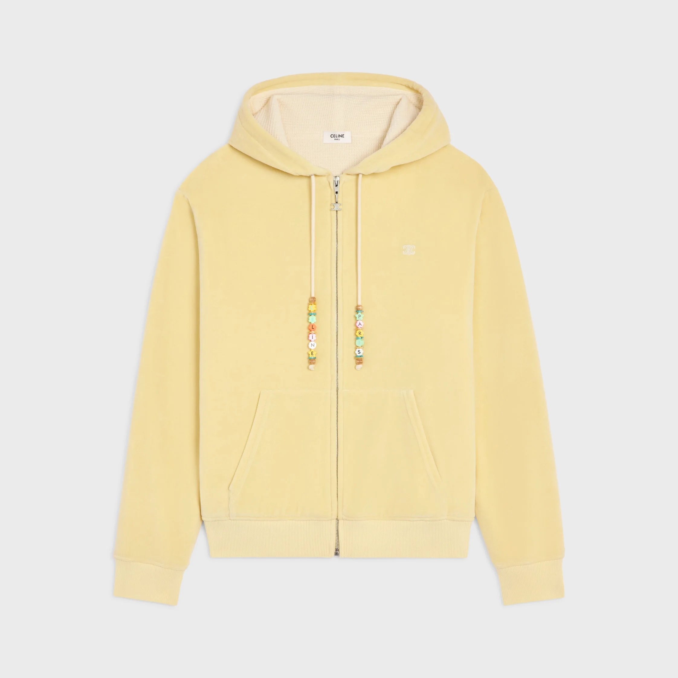 loose zip up hoodie IN VELVET COTTON - 1