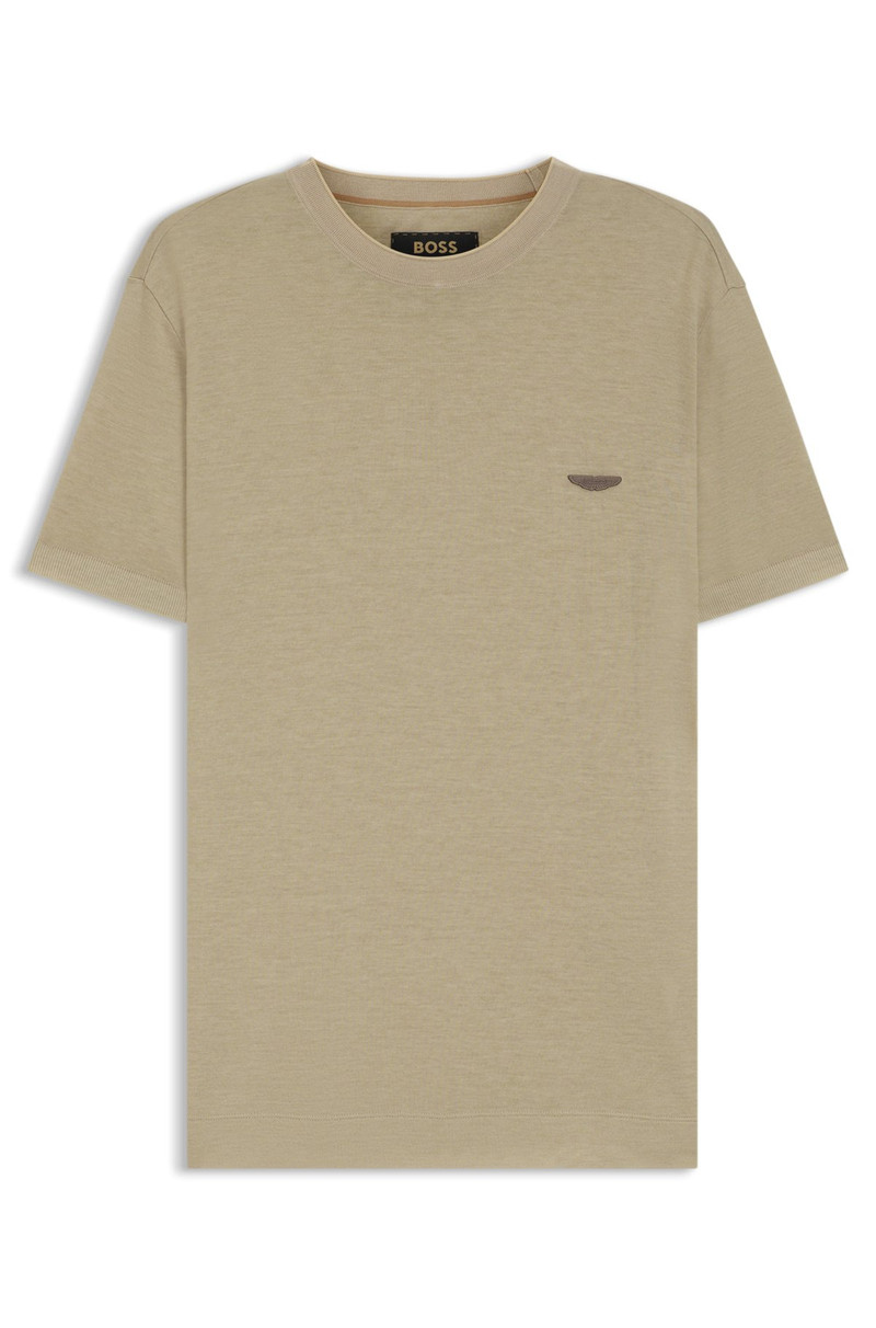 BOSS X ASTON MARTIN T-SHIRT WITH NUBUCK LOGO 1