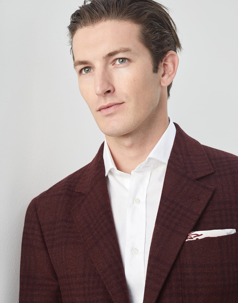 Frisé wool, silk and cashmere Prince of Wales deconstructed blazer with patch pockets 3