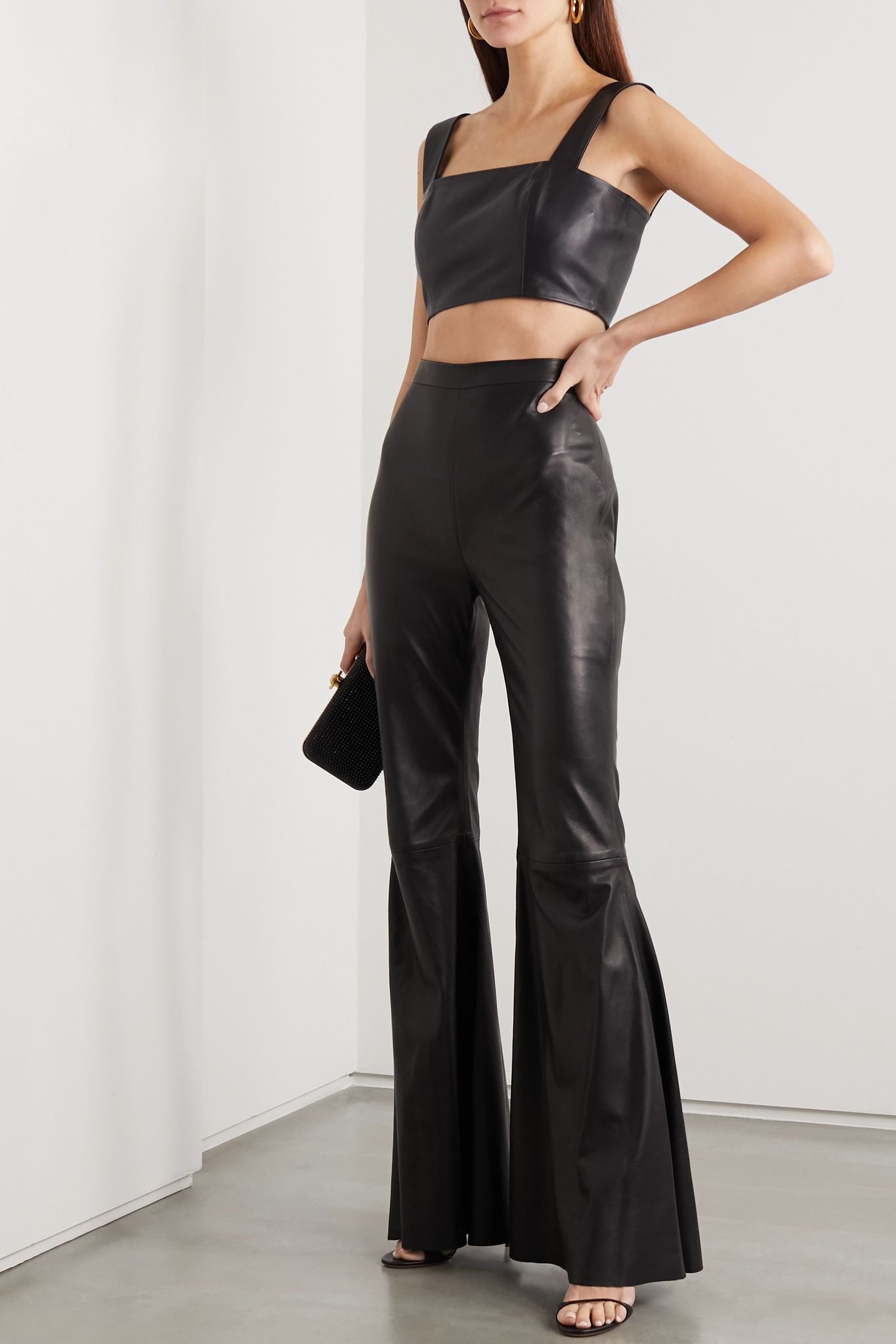 Cropped leather top - 2