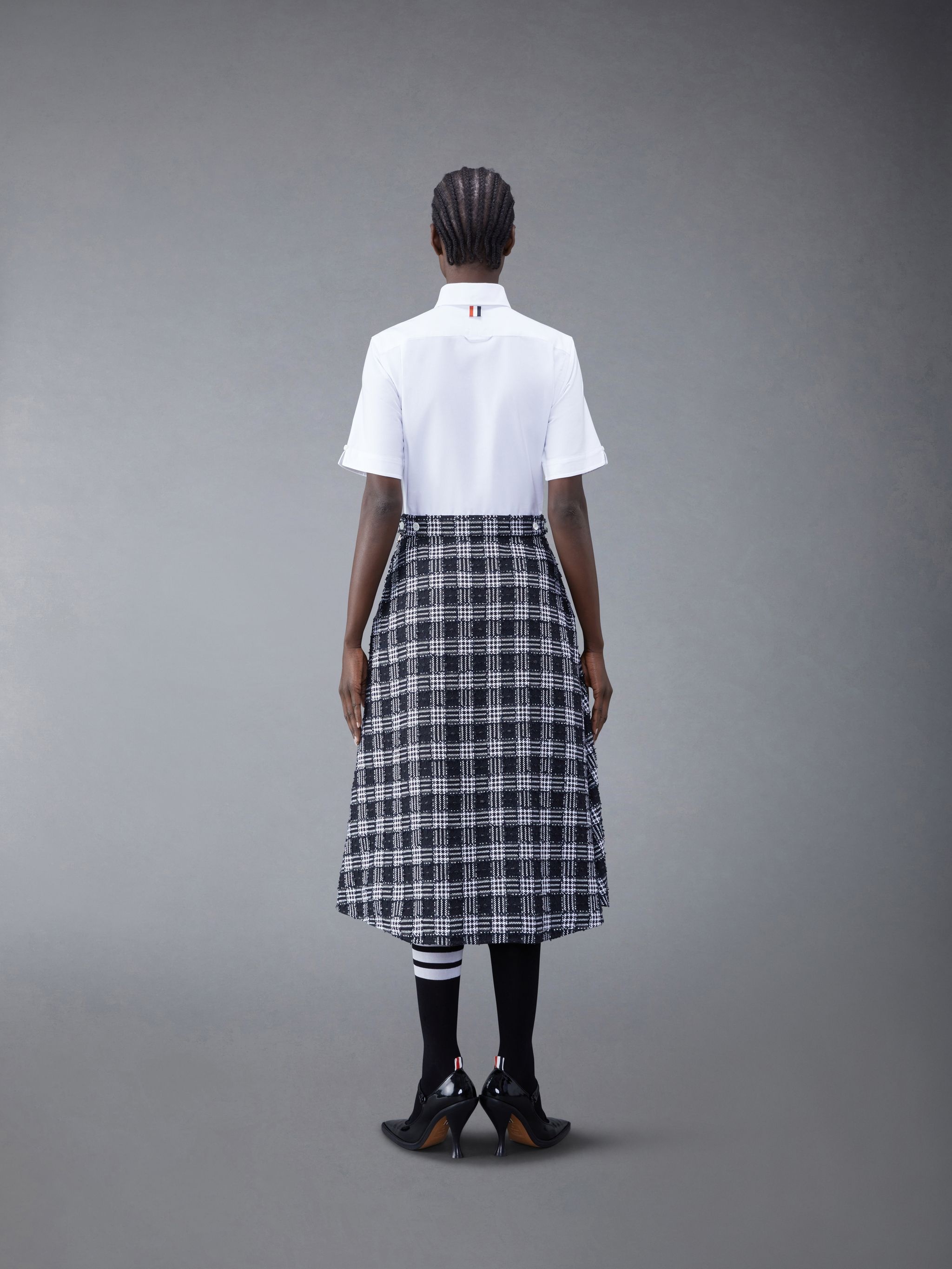 Tweed Oxford Combo A-line Shirtdress - 3