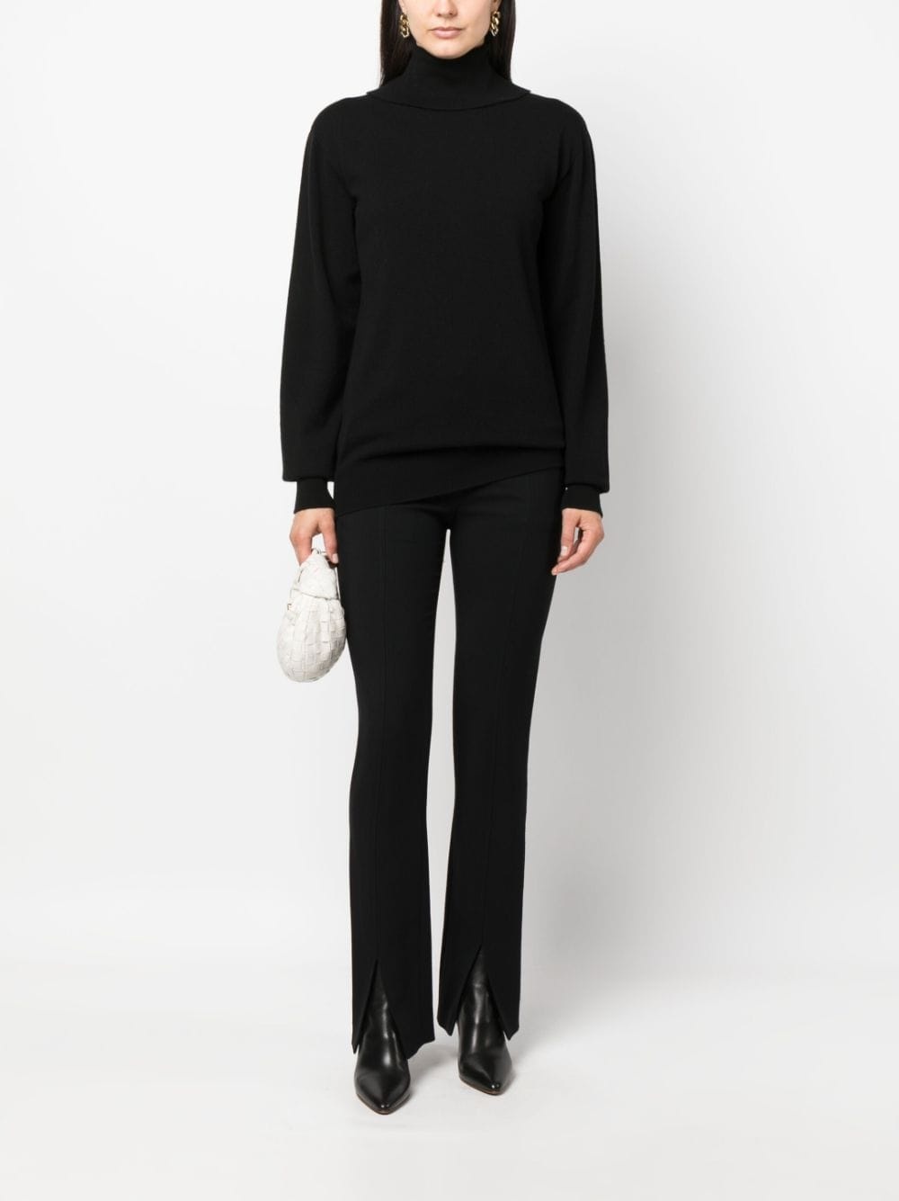 high-neck knitted cashmere jumper - 2