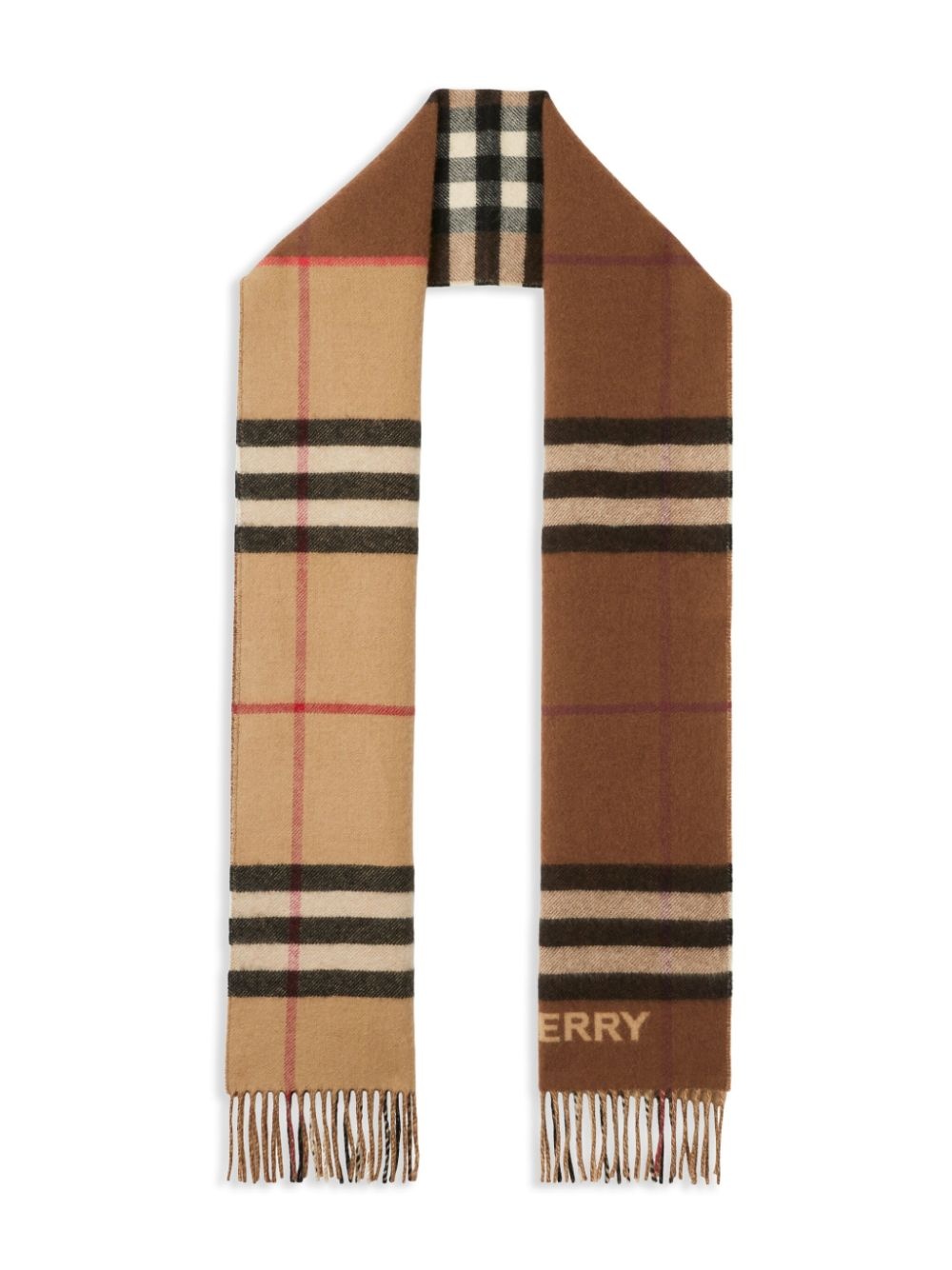 two-tone checked cashmere scarf - 2