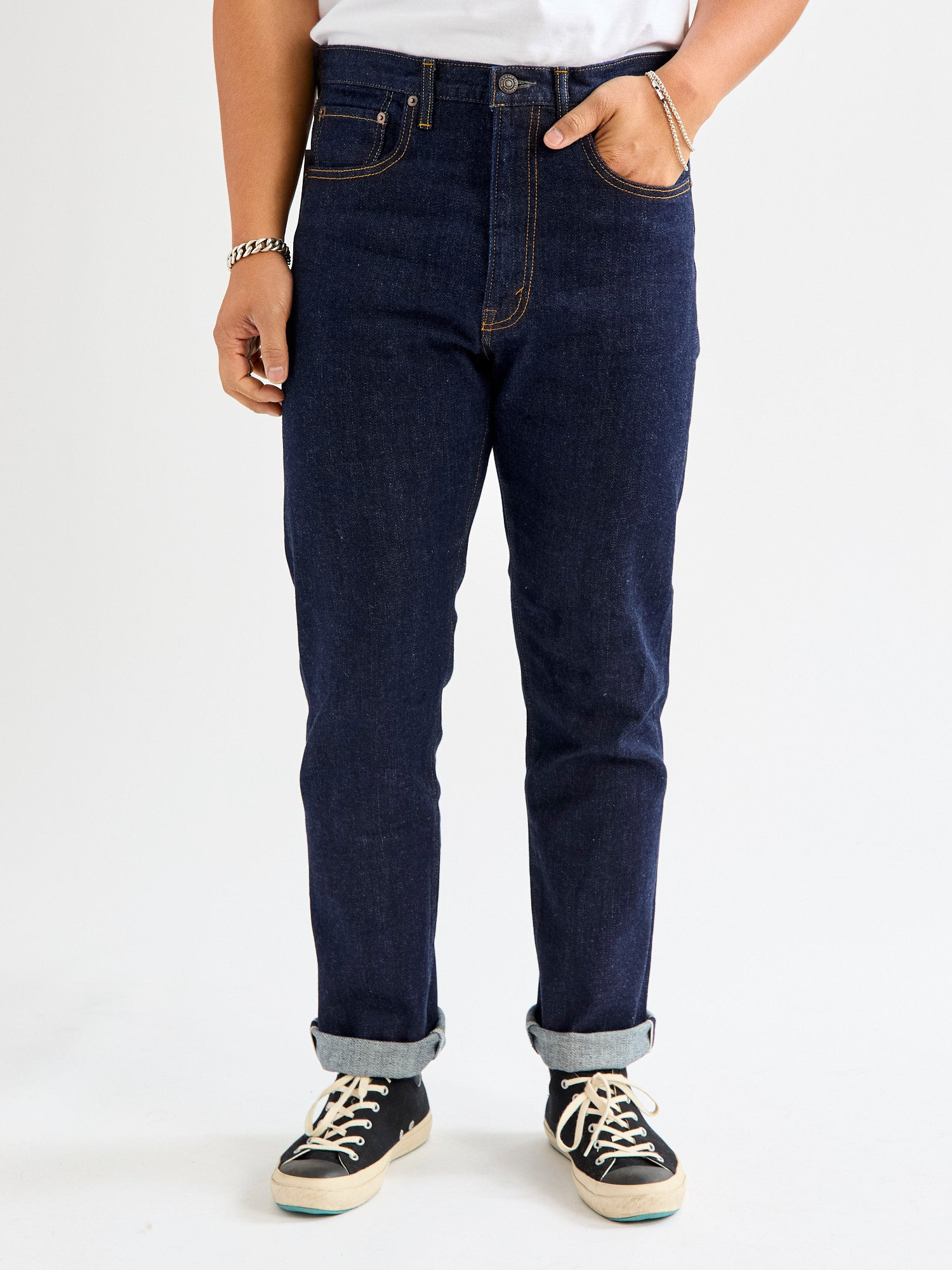11.8oz Indigo Stretch Selvedge Denim - Tapered Fit - 3