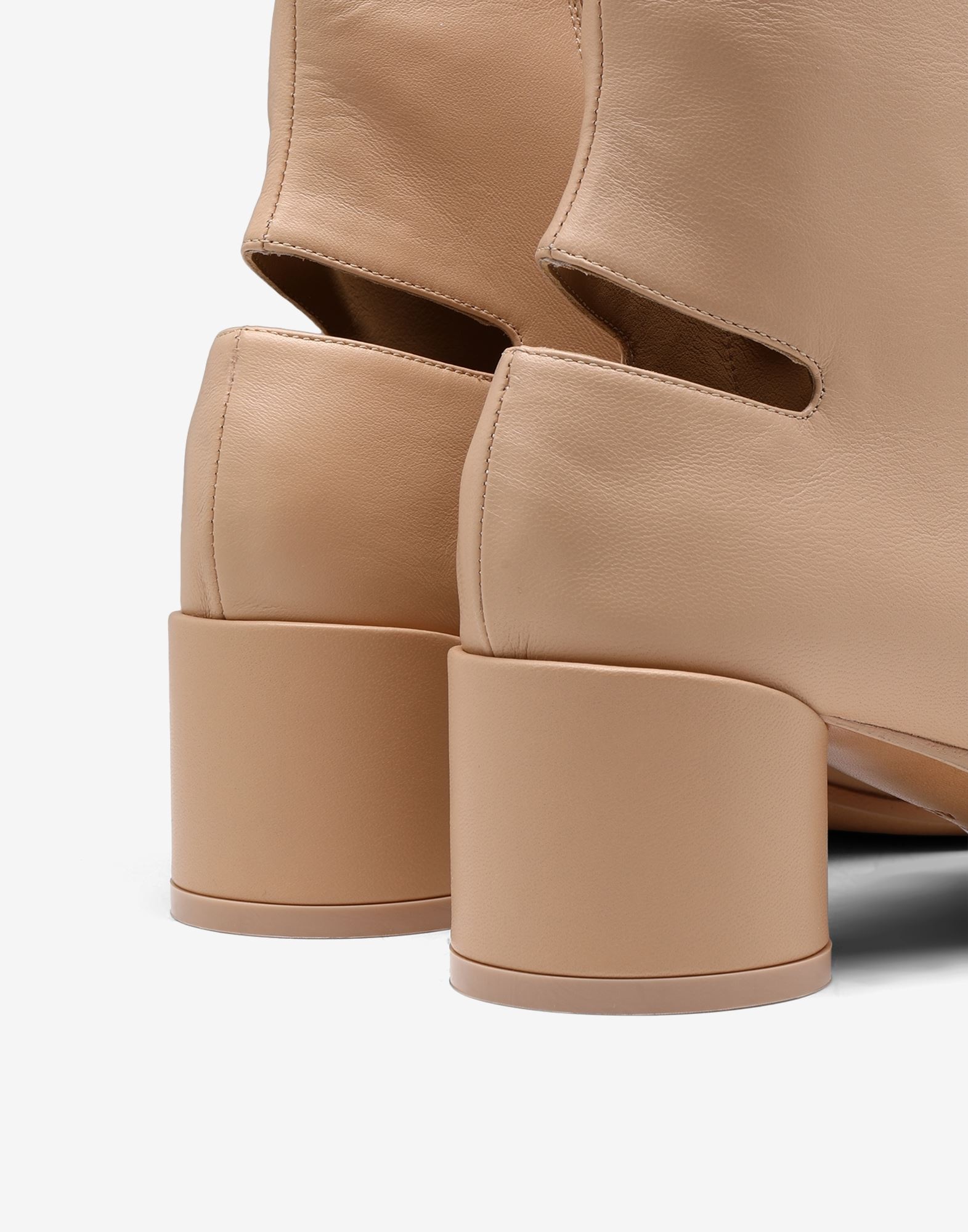 Cut-out leather ankle boots - 4