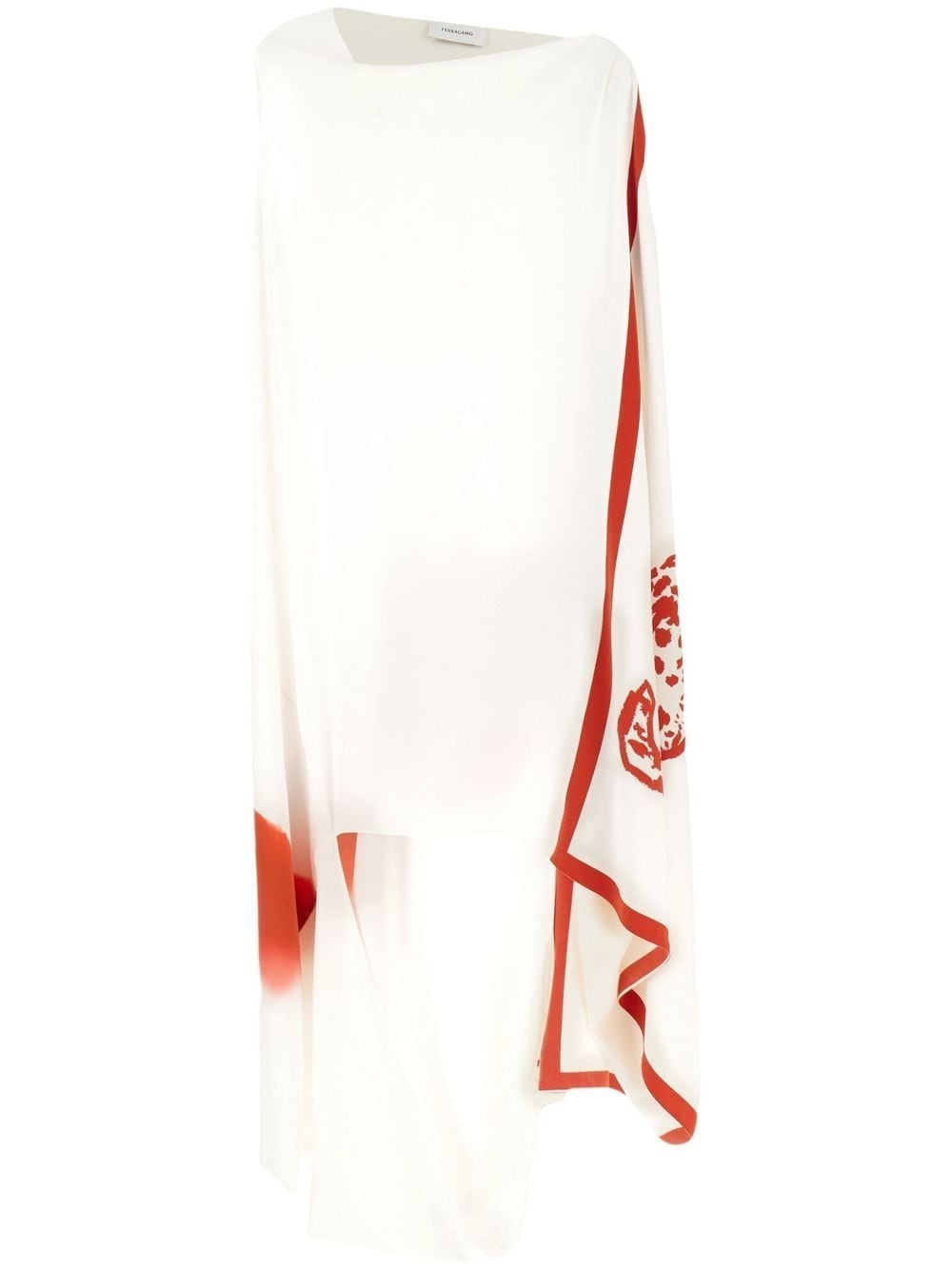 printed draped midi dress - 1