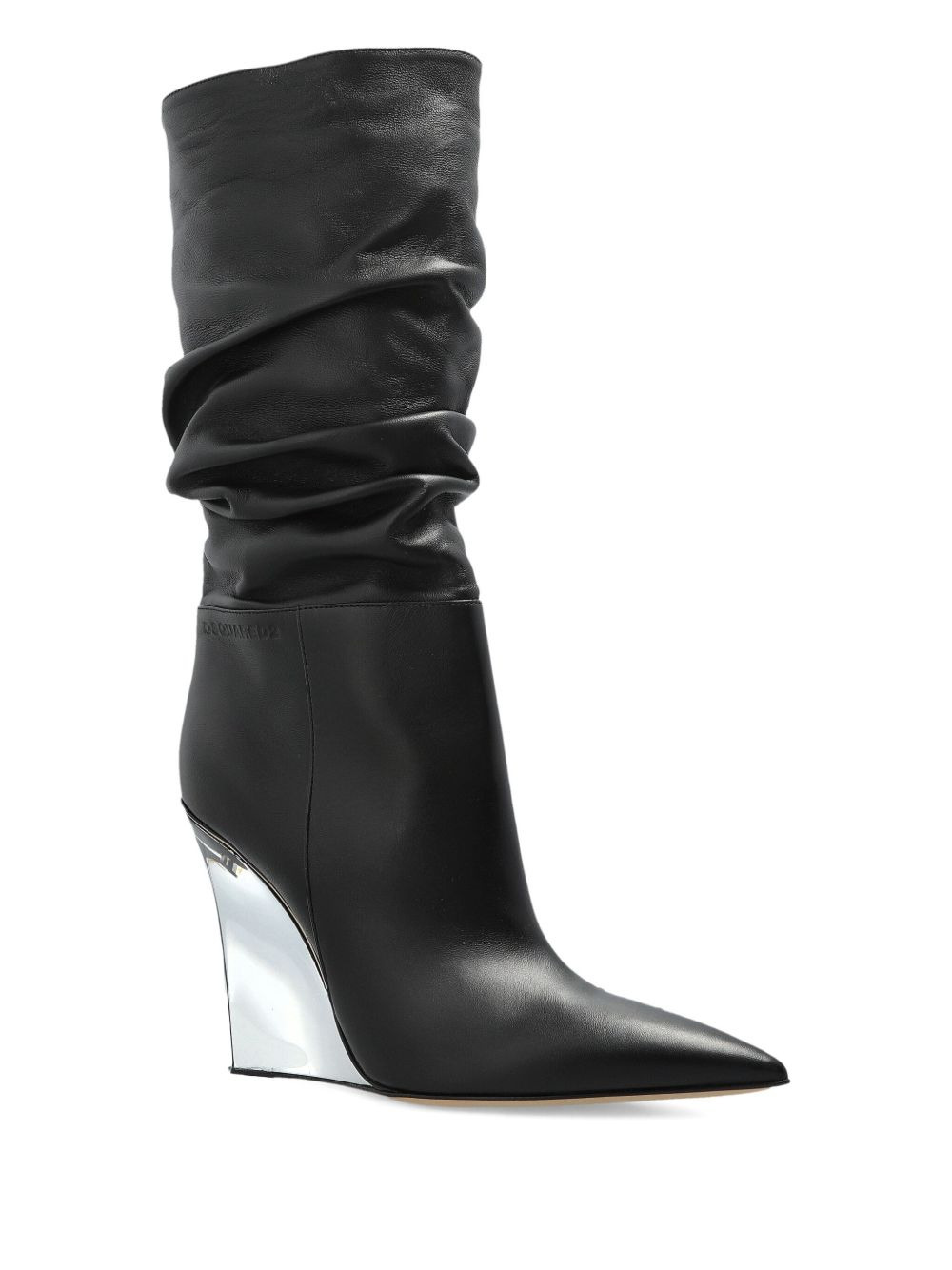 ruched pointed boots - 2