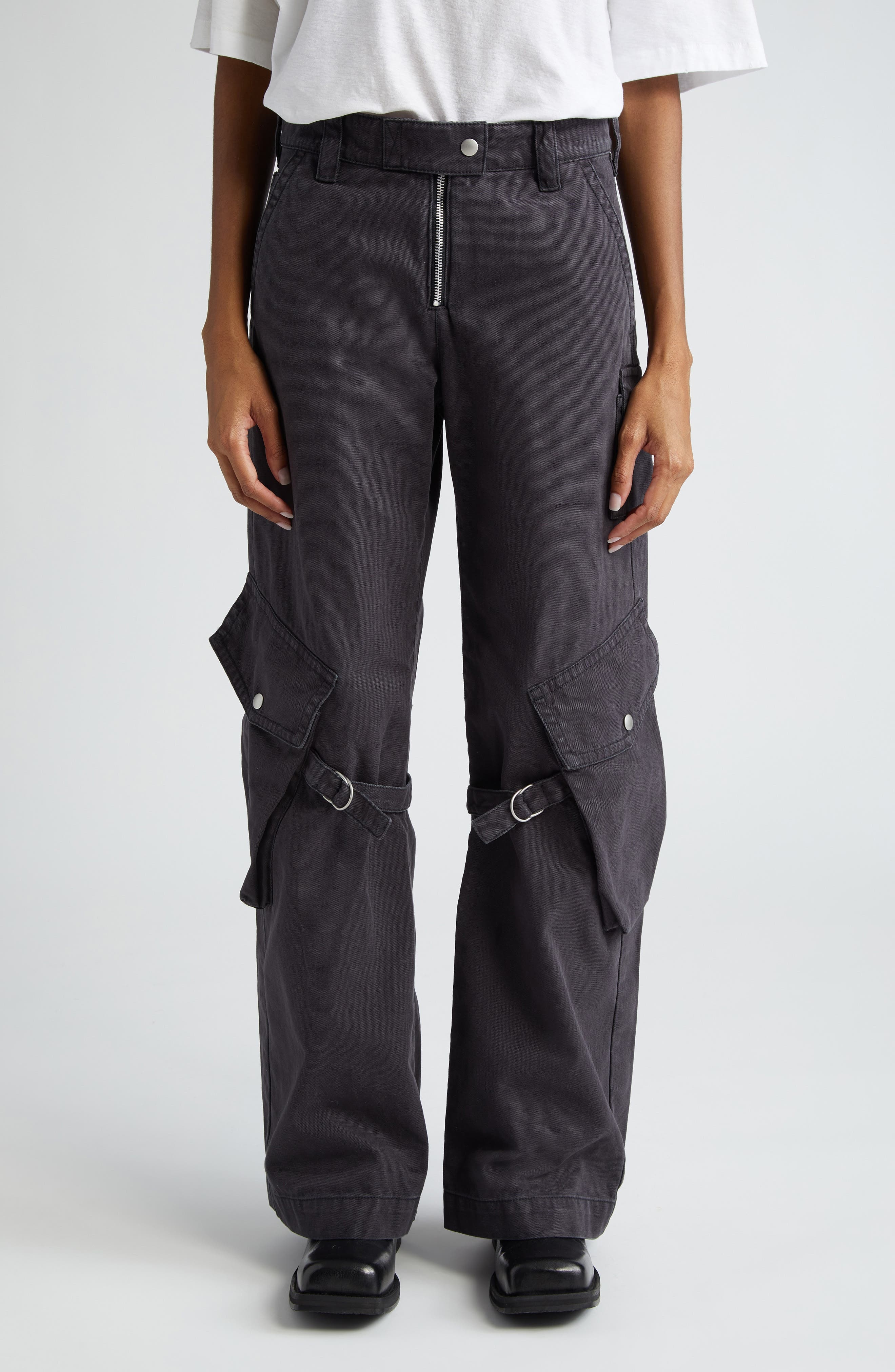 Potinal Cotton Canvas Cargo Pants - 1