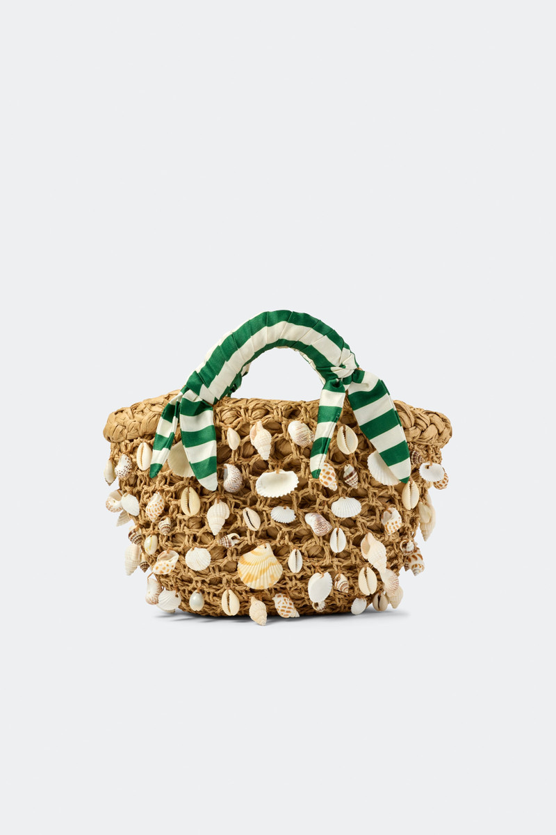Shelly Bag in Natural/Green Stripe 1