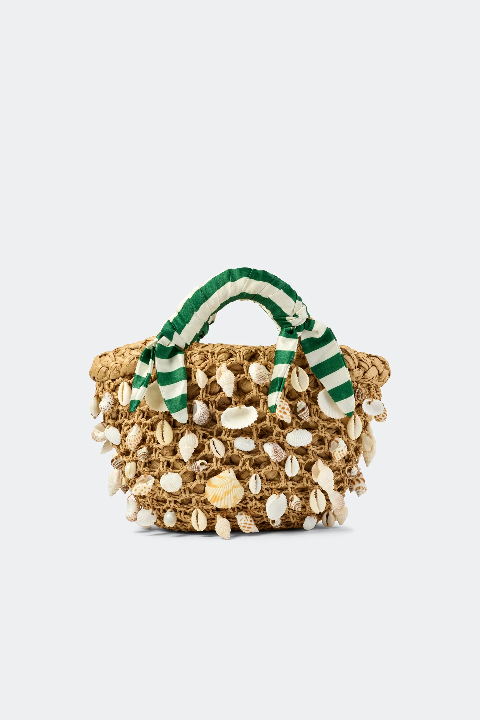 Shelly Bag in Natural/Green Stripe - 1