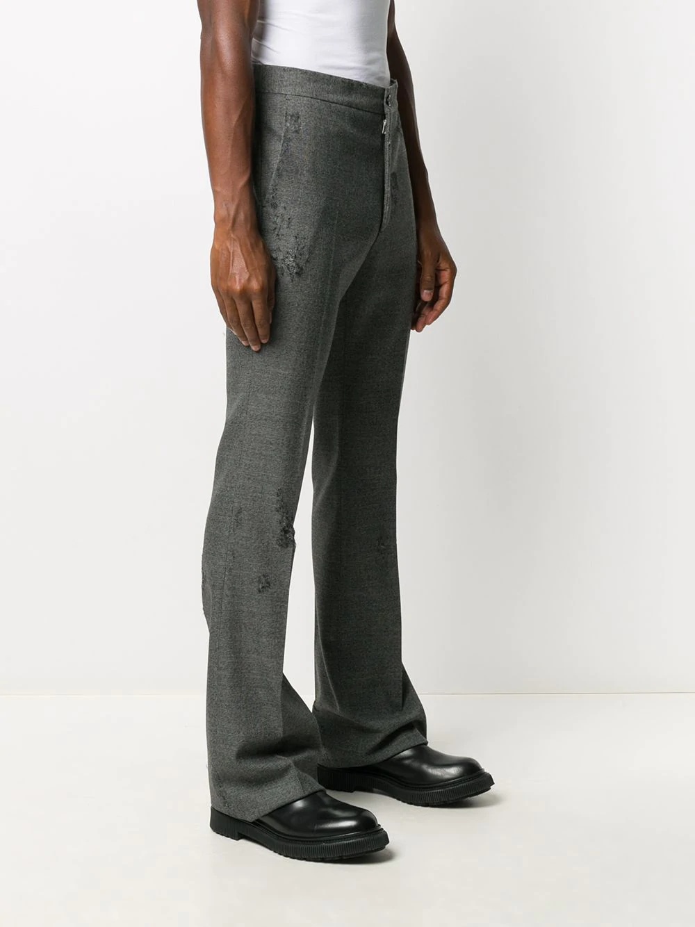 ripped flared tailored trousers - 3