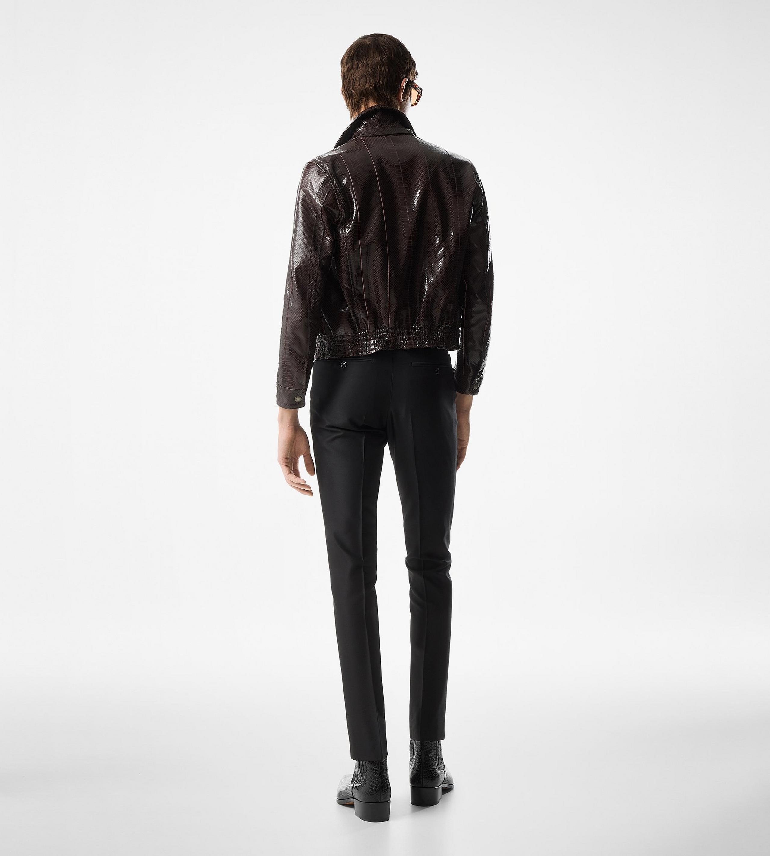 PATENT PRINTED PYTHON COLLAR BLOUSON - 3