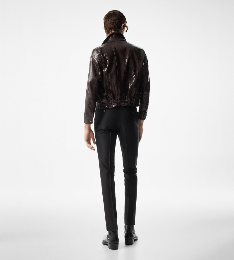 PATENT PRINTED PYTHON COLLAR BLOUSON 3