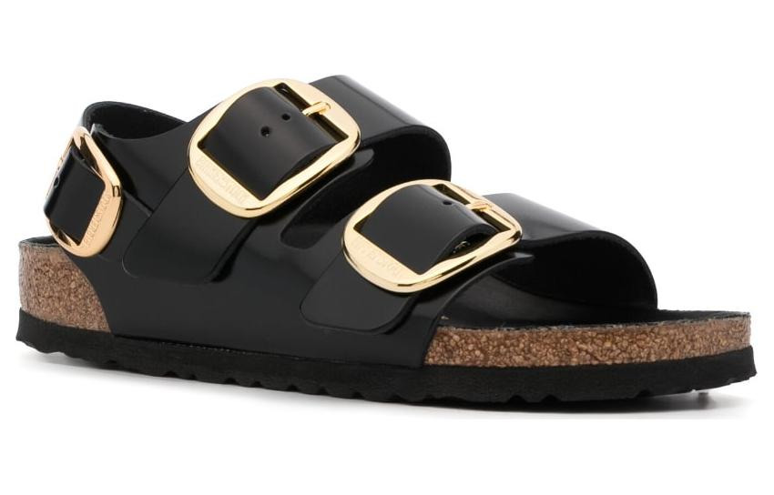Birkenstock Milano Big Buckle Natural Leather Narrow Fit Sandals 'Patent High Shine Black' 1024211 - 2