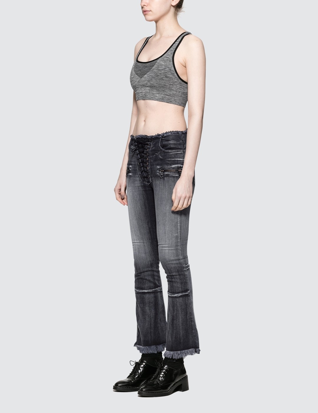 POTASSIUM FLARE CROP LACE UP JEAN - 4