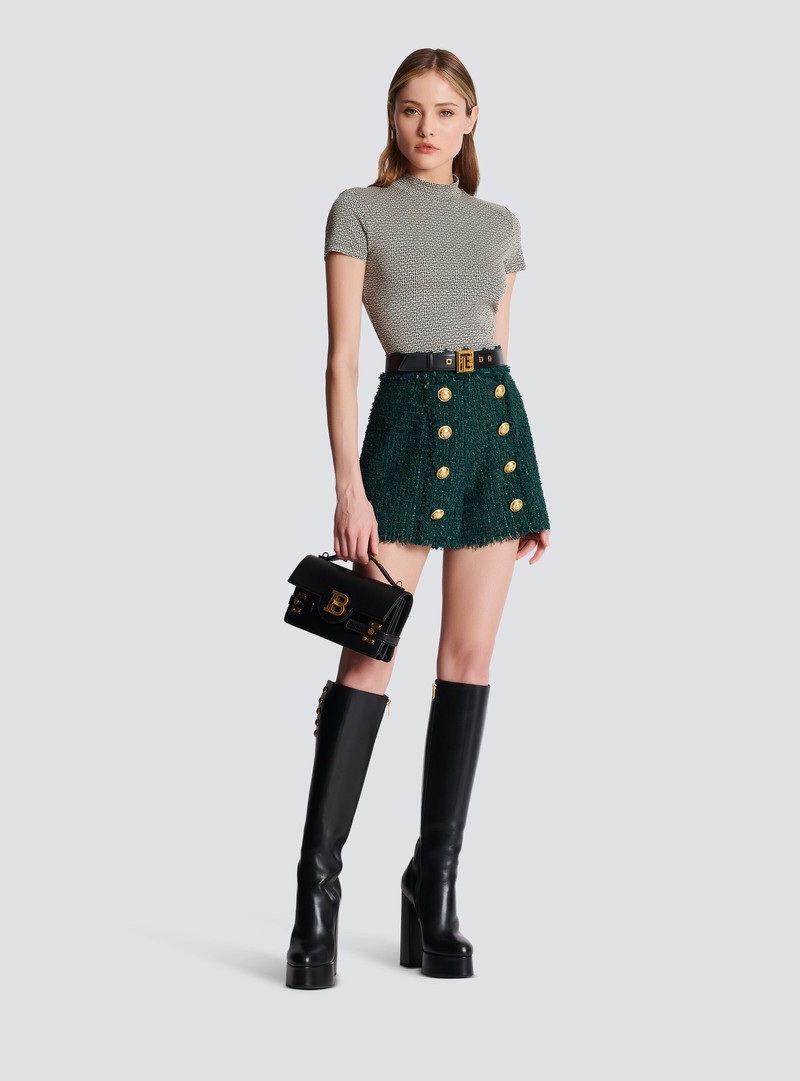 Balmain Tweed shorts with buttons outlook
