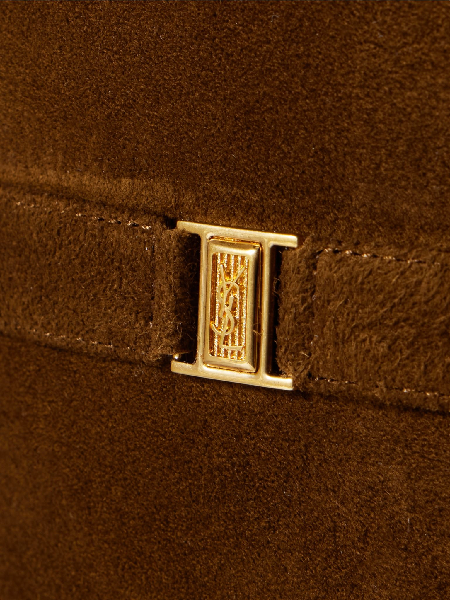 Diane logo-embellished suede knee boots Dark brown - 4