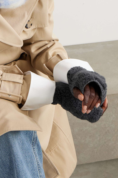 Yves Salomon Shearling and ribbed wool and cashmere-blend fingerless mittens outlook