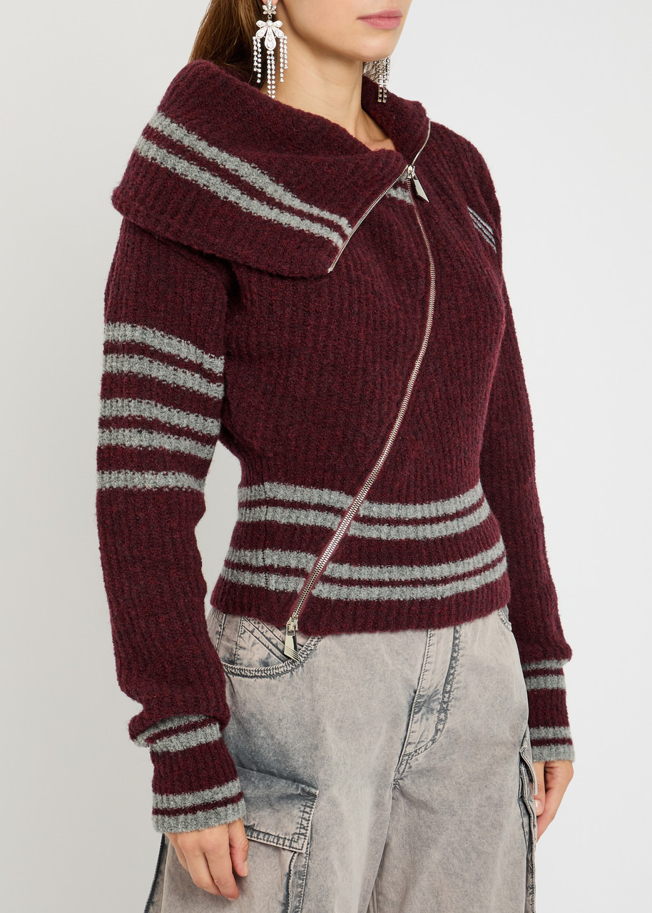 The Attico Striped Wool-blend Cardigan - 2