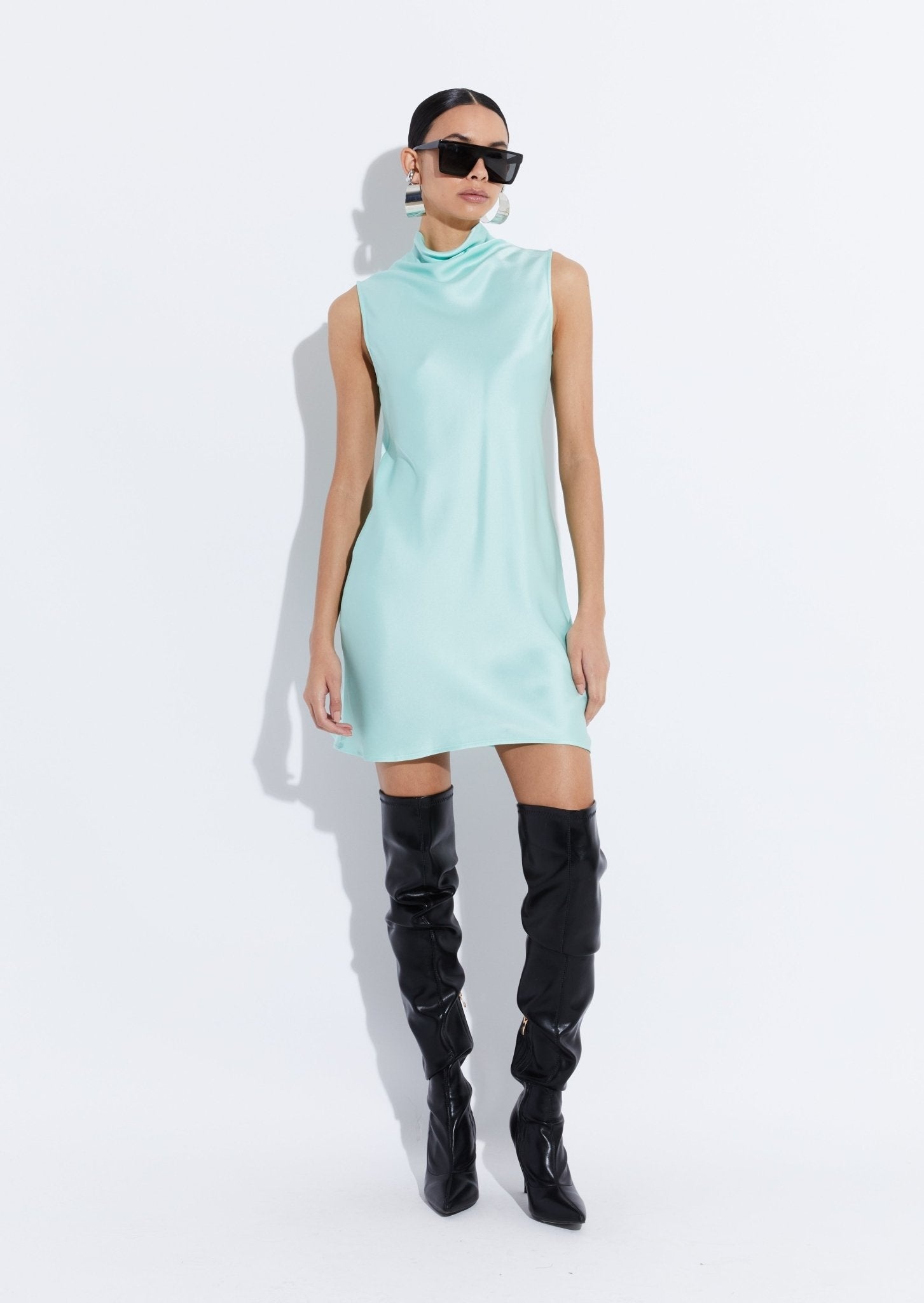 Satin Sleeveless Dress - 2