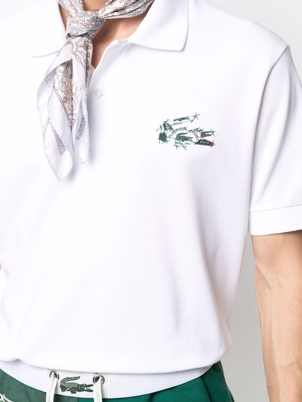 patch style logo polo shirt - 6