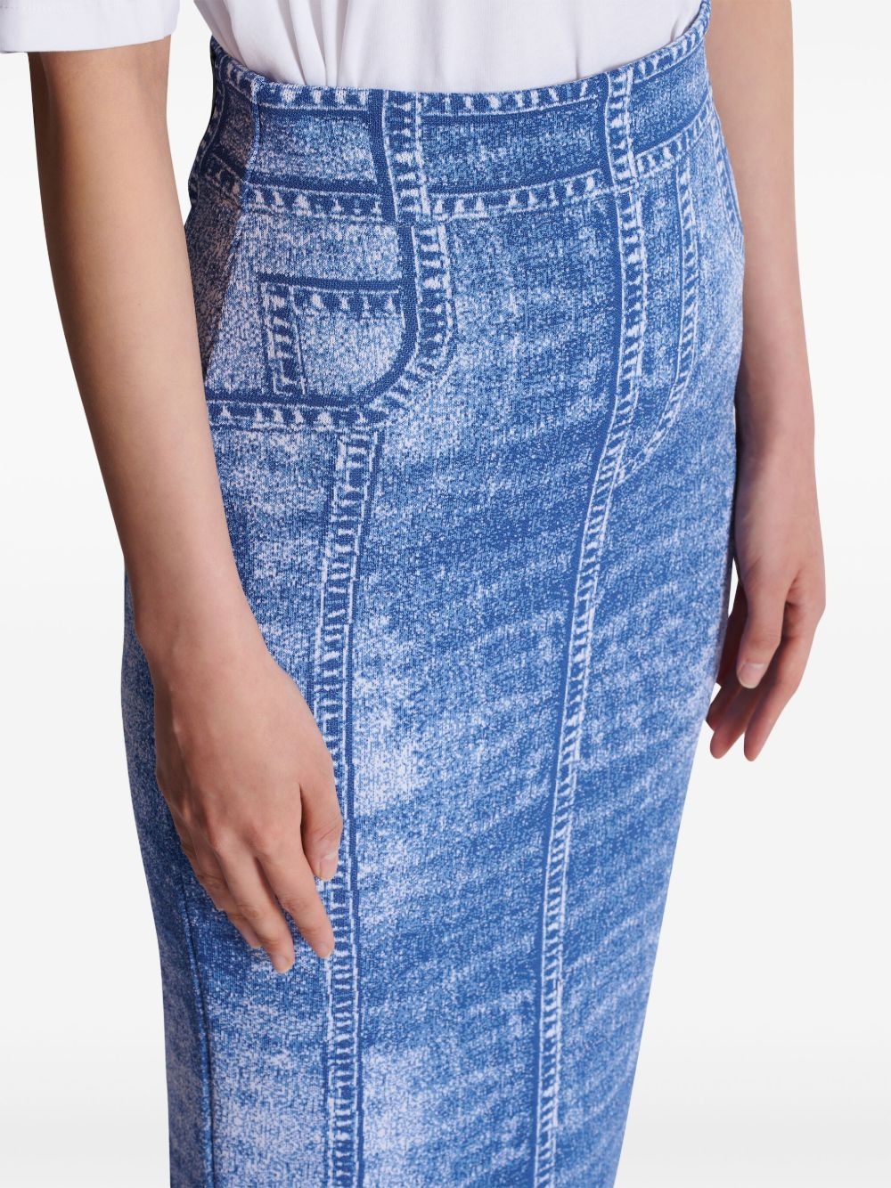 denim midi skirt - 6