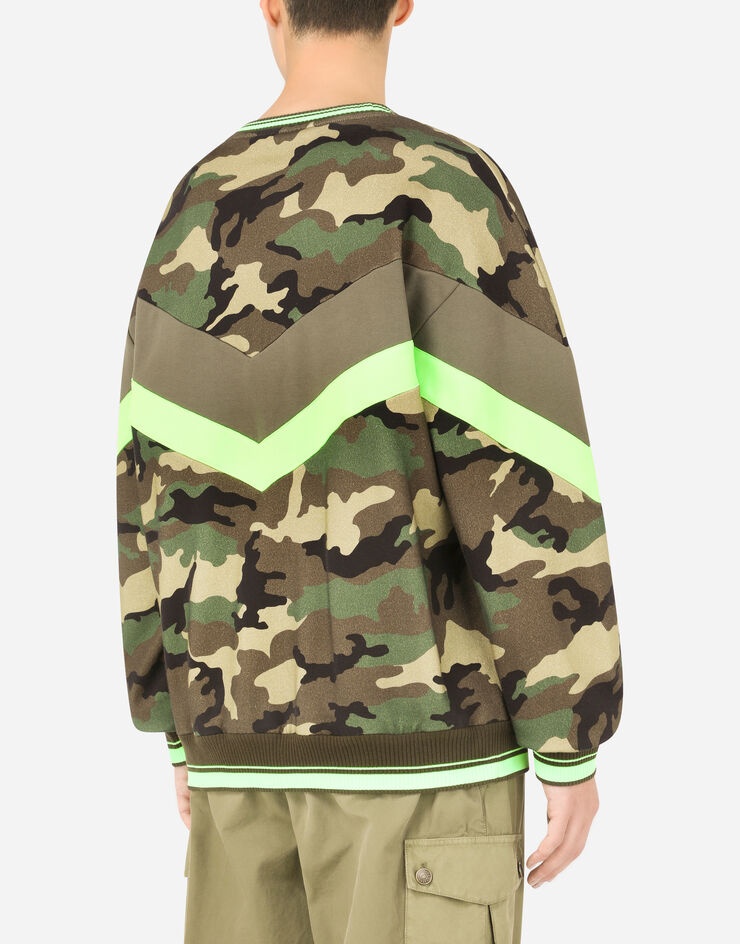 Camouflage-print jersey sweatshirt with DG logo - 5