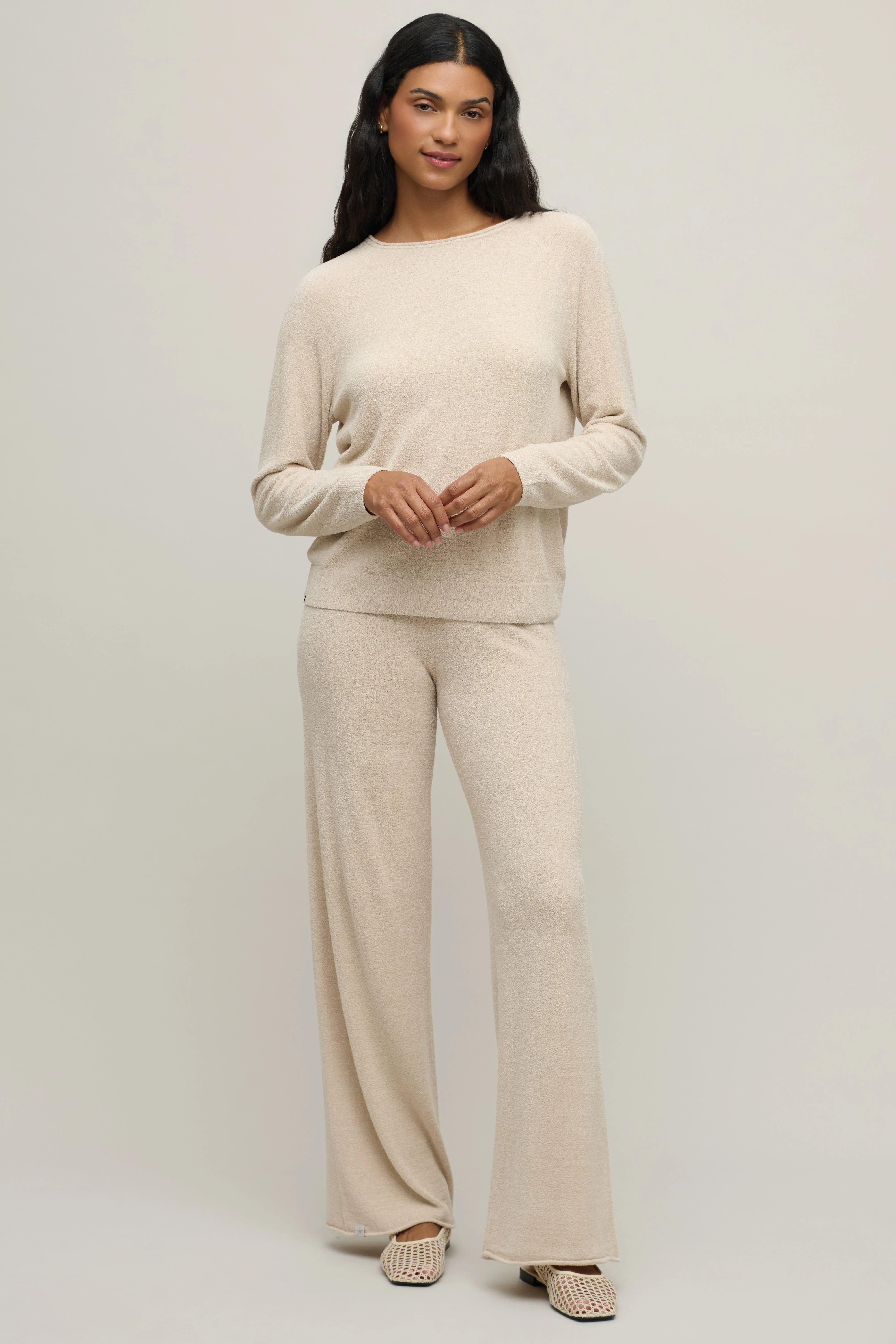 CozyChic Ultra Lite® Jersey Roll Pullover & Wide Leg Pant - 1