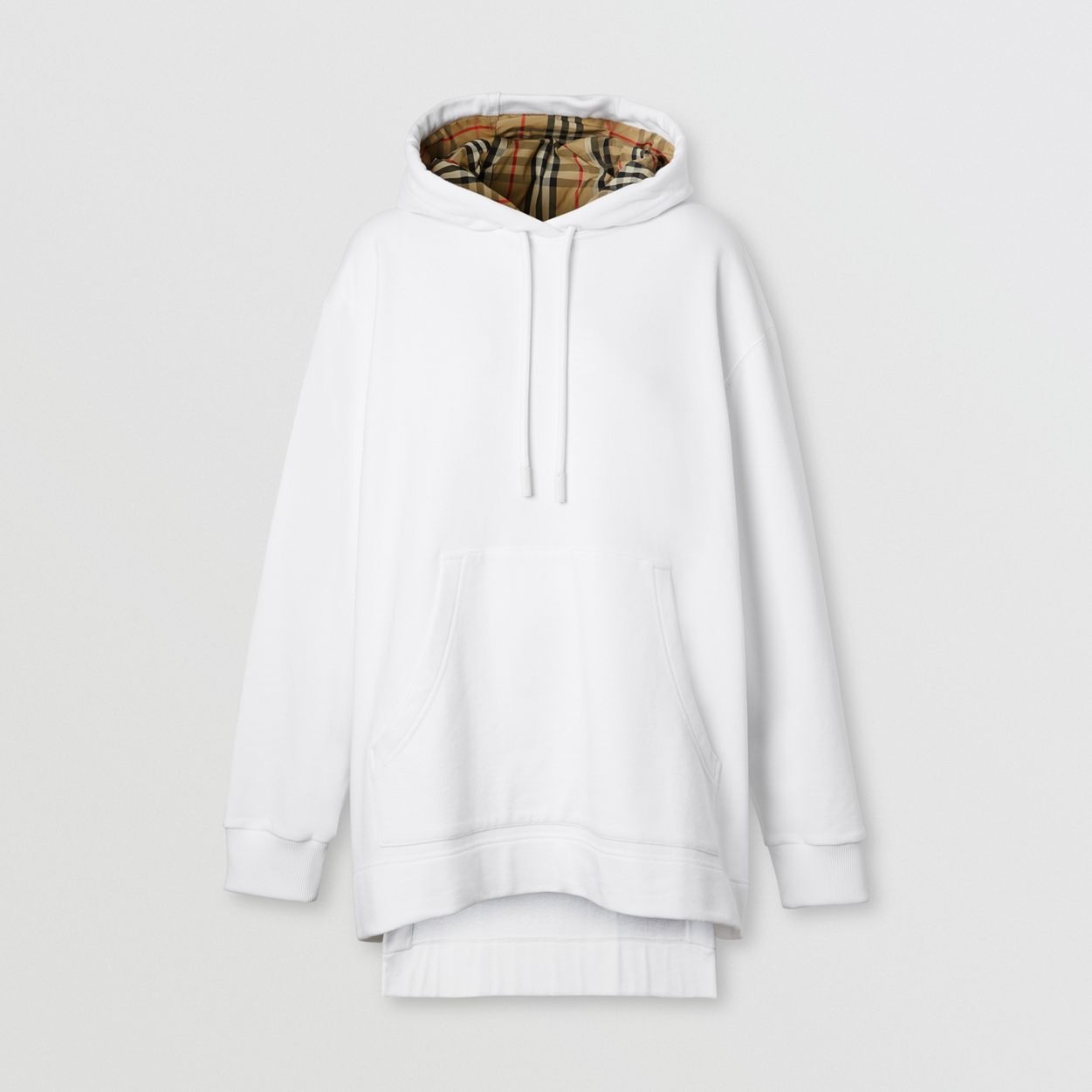 Stepped Hem Cotton Oversized Hoodie - 1