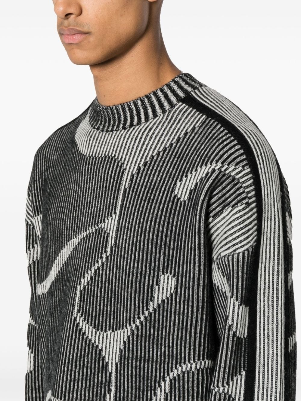 abstract-pattern wool jumper - 5