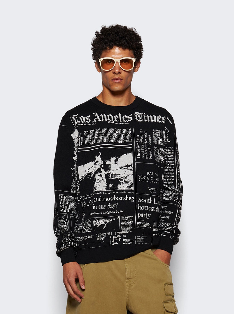 Palm Angels X La Times News Sweater Black outlook