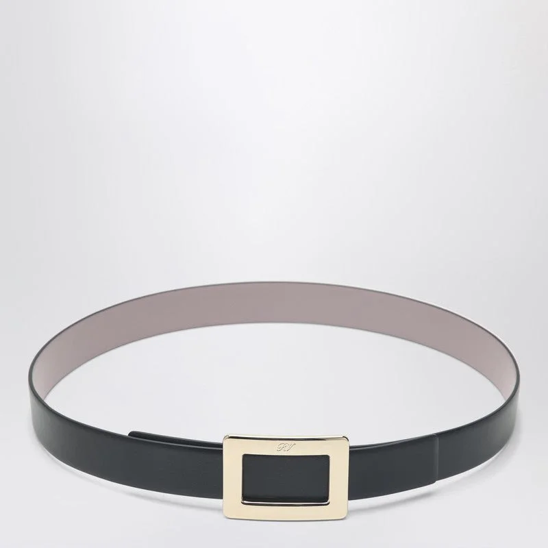 Roger Vivier Belle Vivier Black/Pink Leather Belt Women - 1