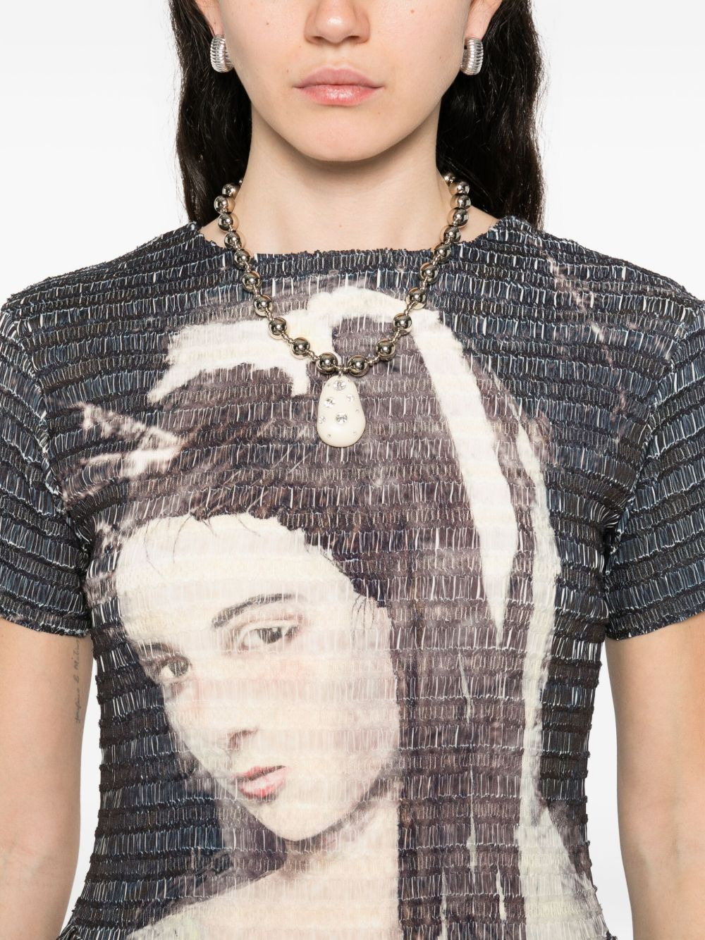 Noah printed shirring dress - 5