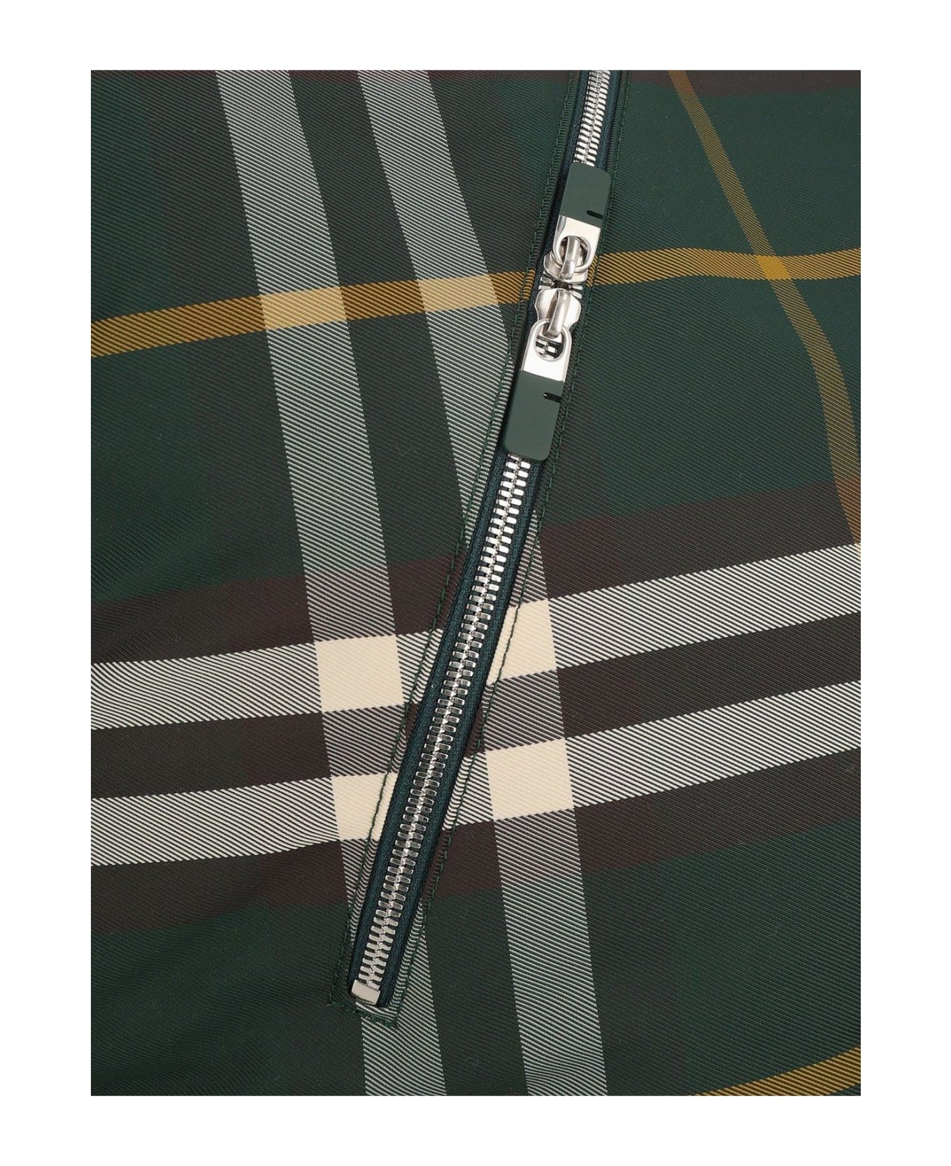 Large Shield Check-pattern Zipped Duffle Bag - 4