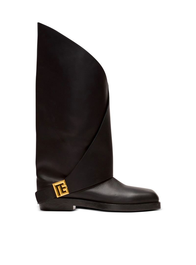 Twist flat leather boots 1