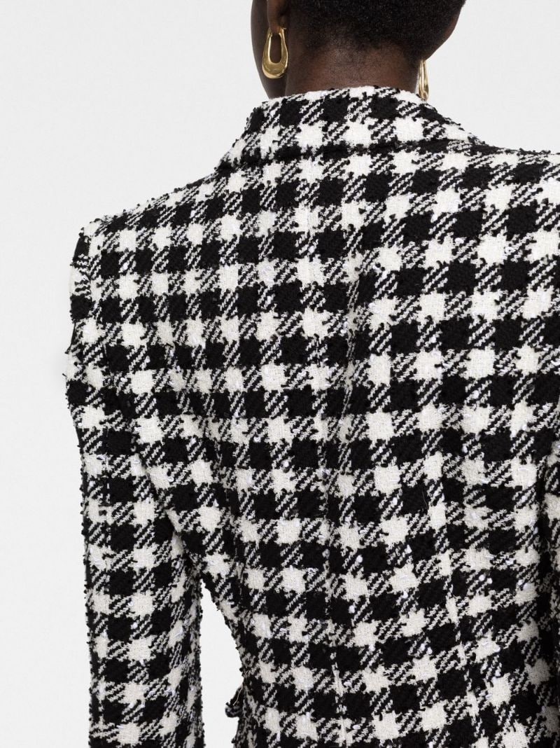 houndstooth single-breasted blazer - 5