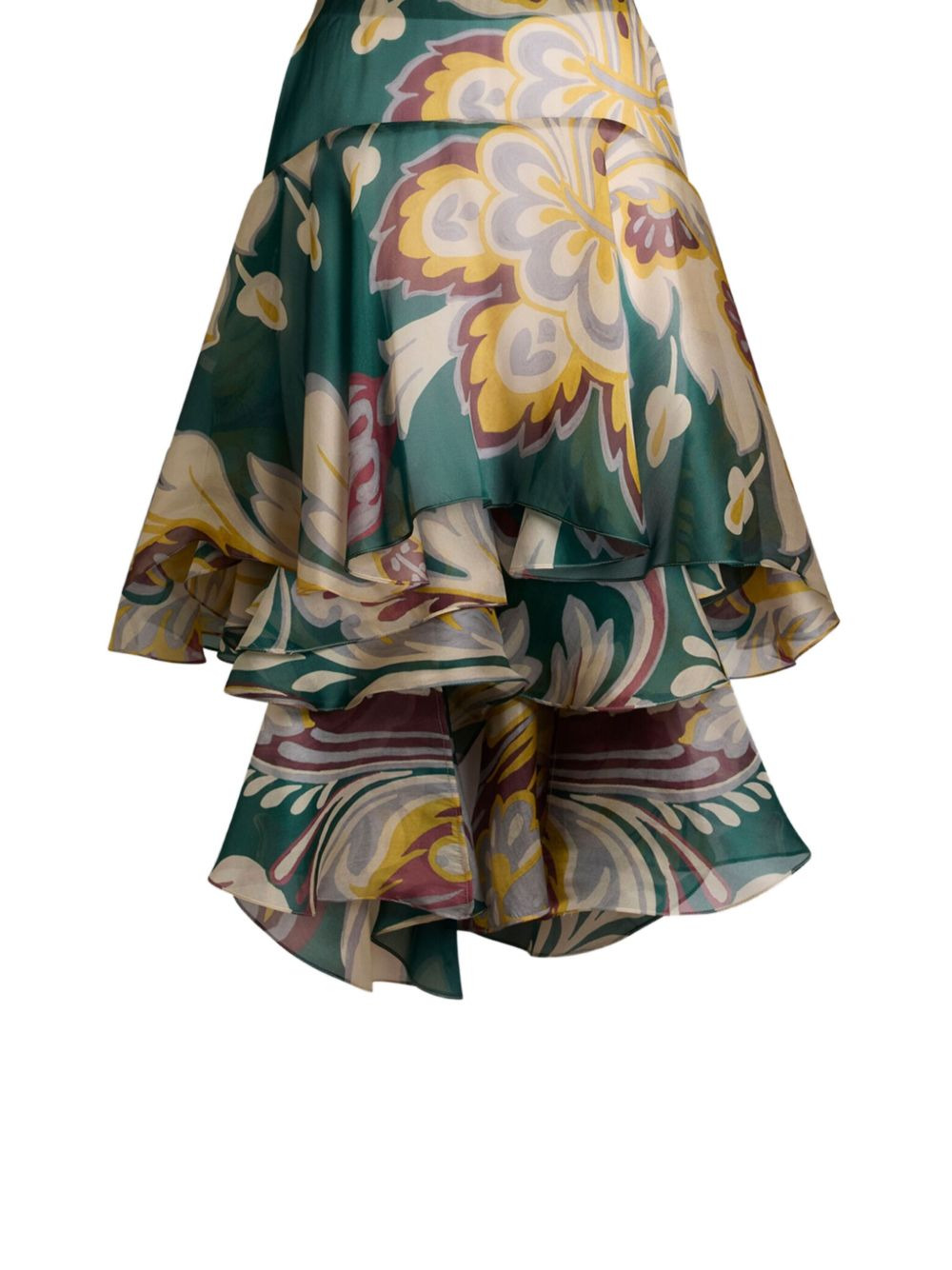 floral ruffled asymmetric skirt - 2